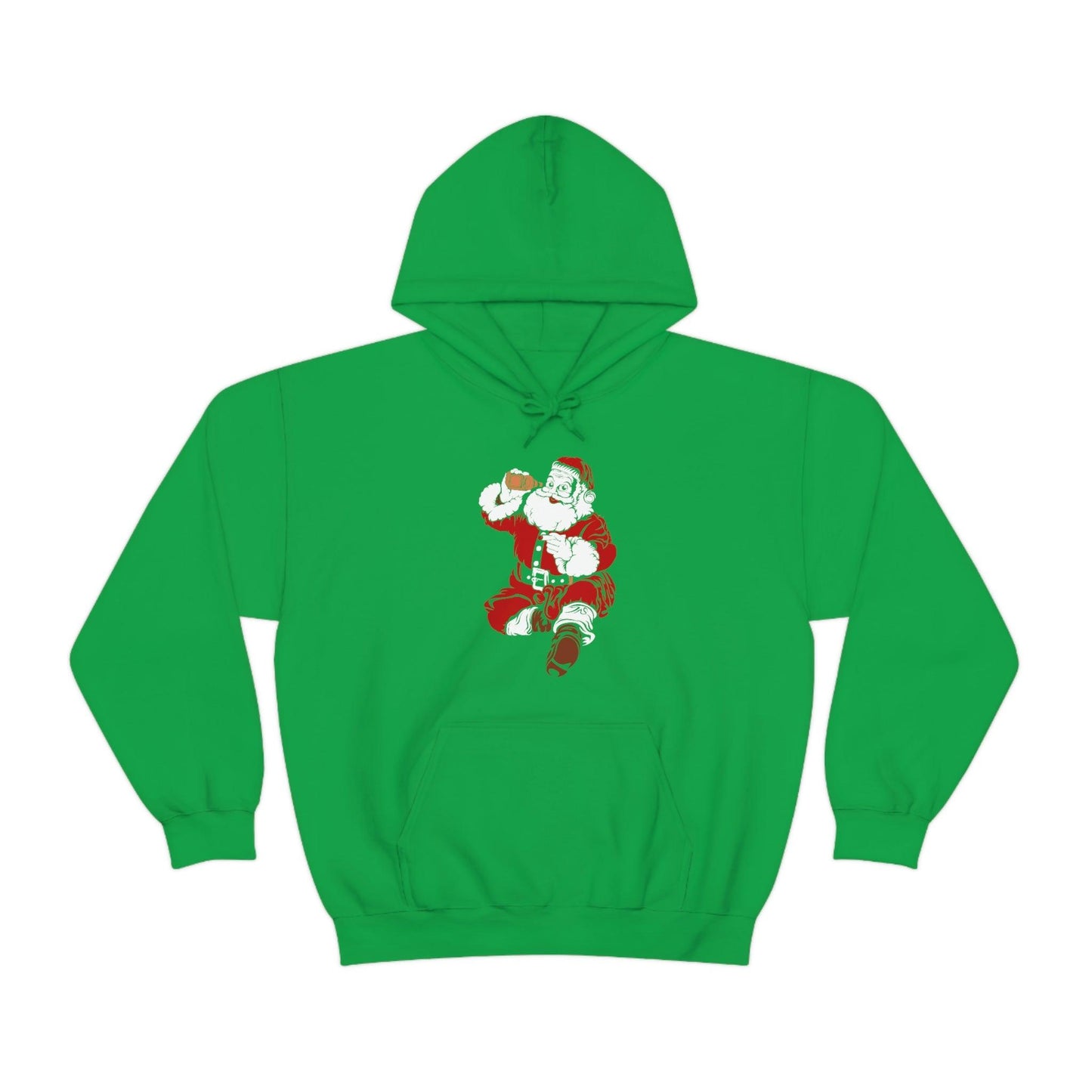 Santa drinking beer funny Hooded Sweatshirt, - Giftsmojo