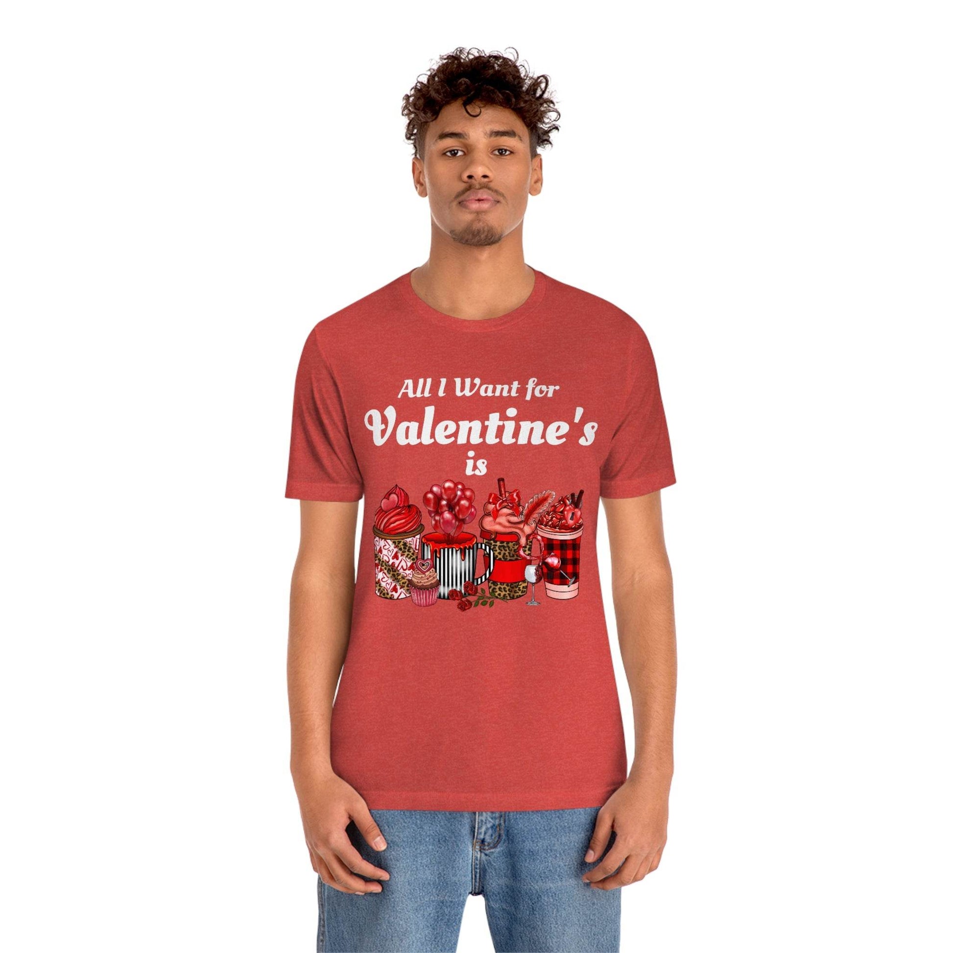 All I want for Valentines is Coffee Tee - Giftsmojo