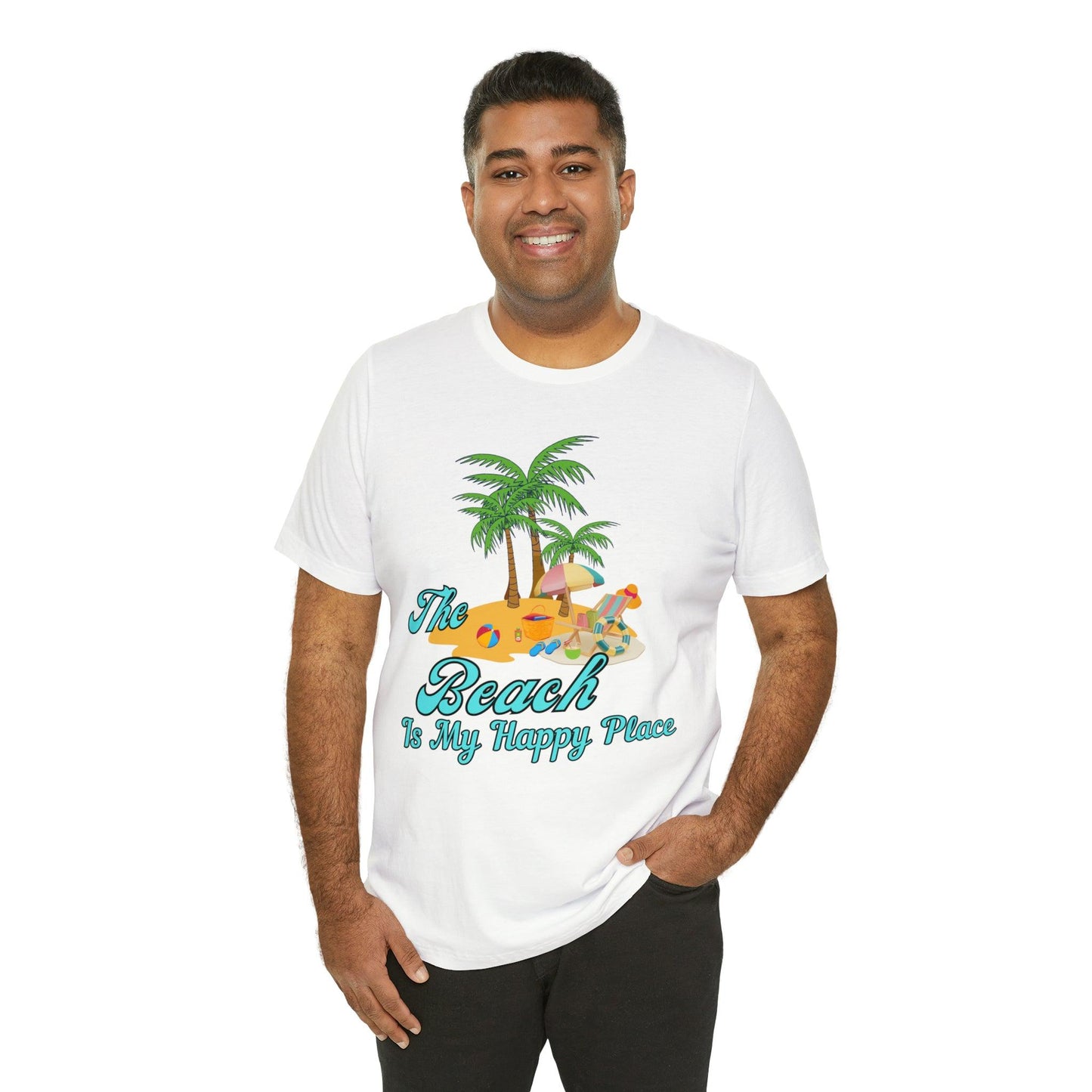 Beach shirt, The Beach is my happy place shirt, Beach t-shirt, Summer shirt, Beachwear, Beach fashion, Stylish beach apparel