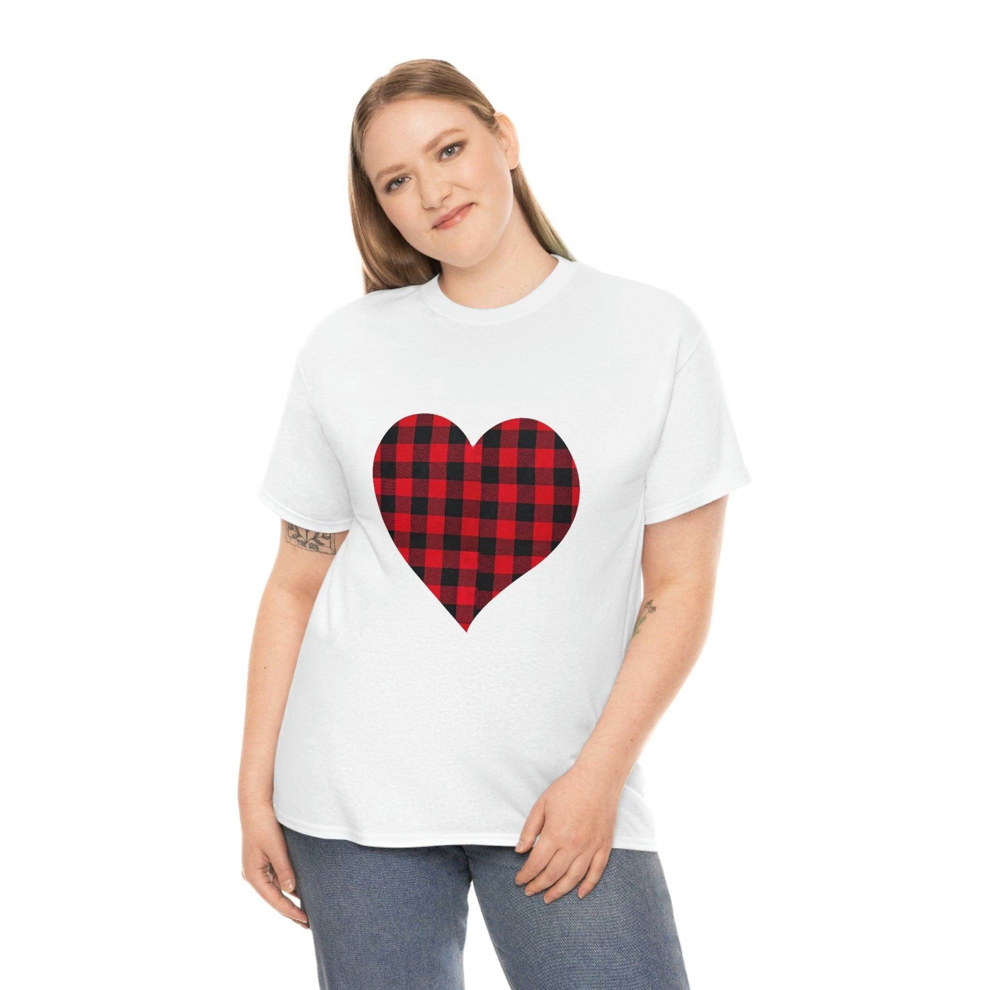 Plaid Heart T-Shirt, - Giftsmojo