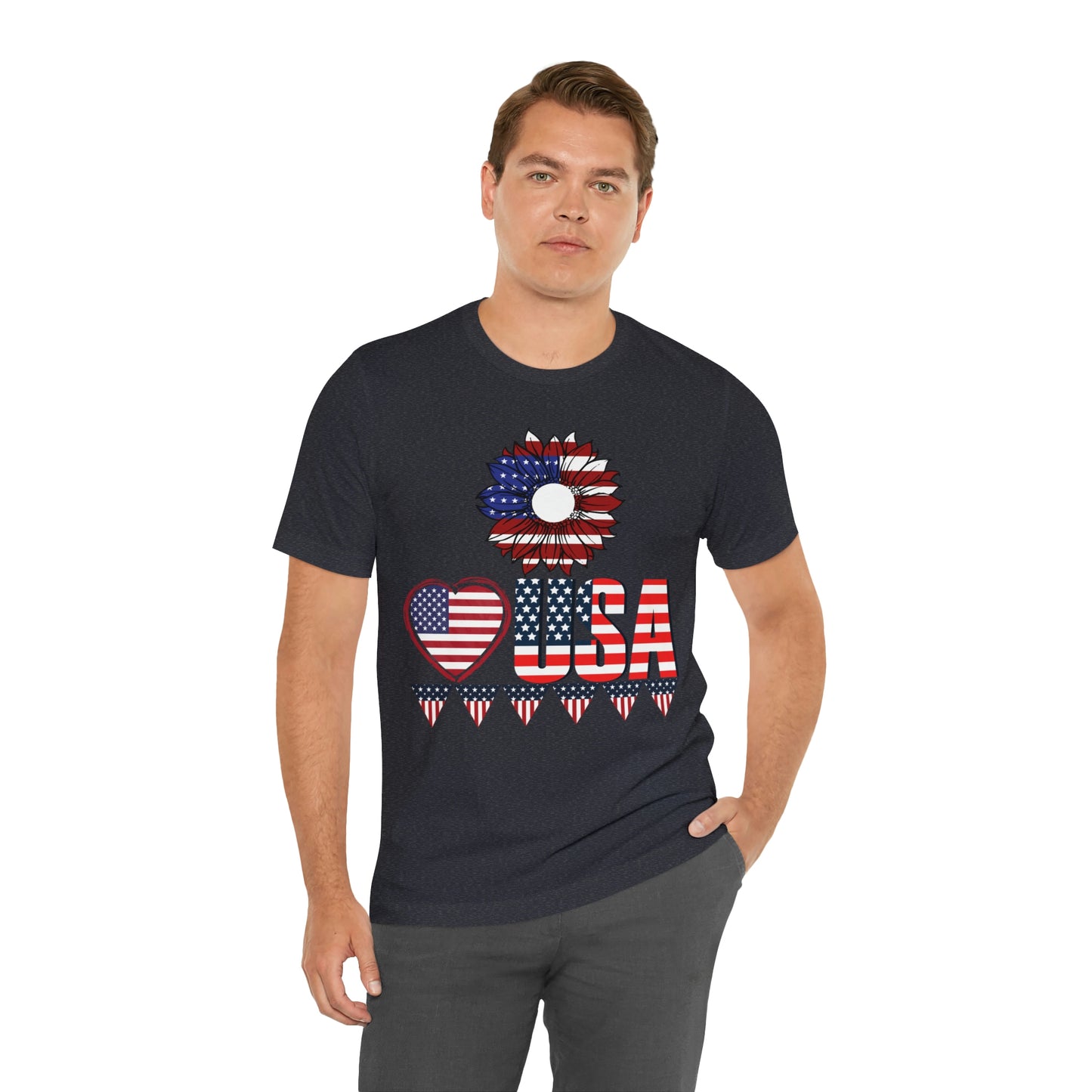 American flag shirt, Red, white, and blue shirt, Flower Love USA shirt,