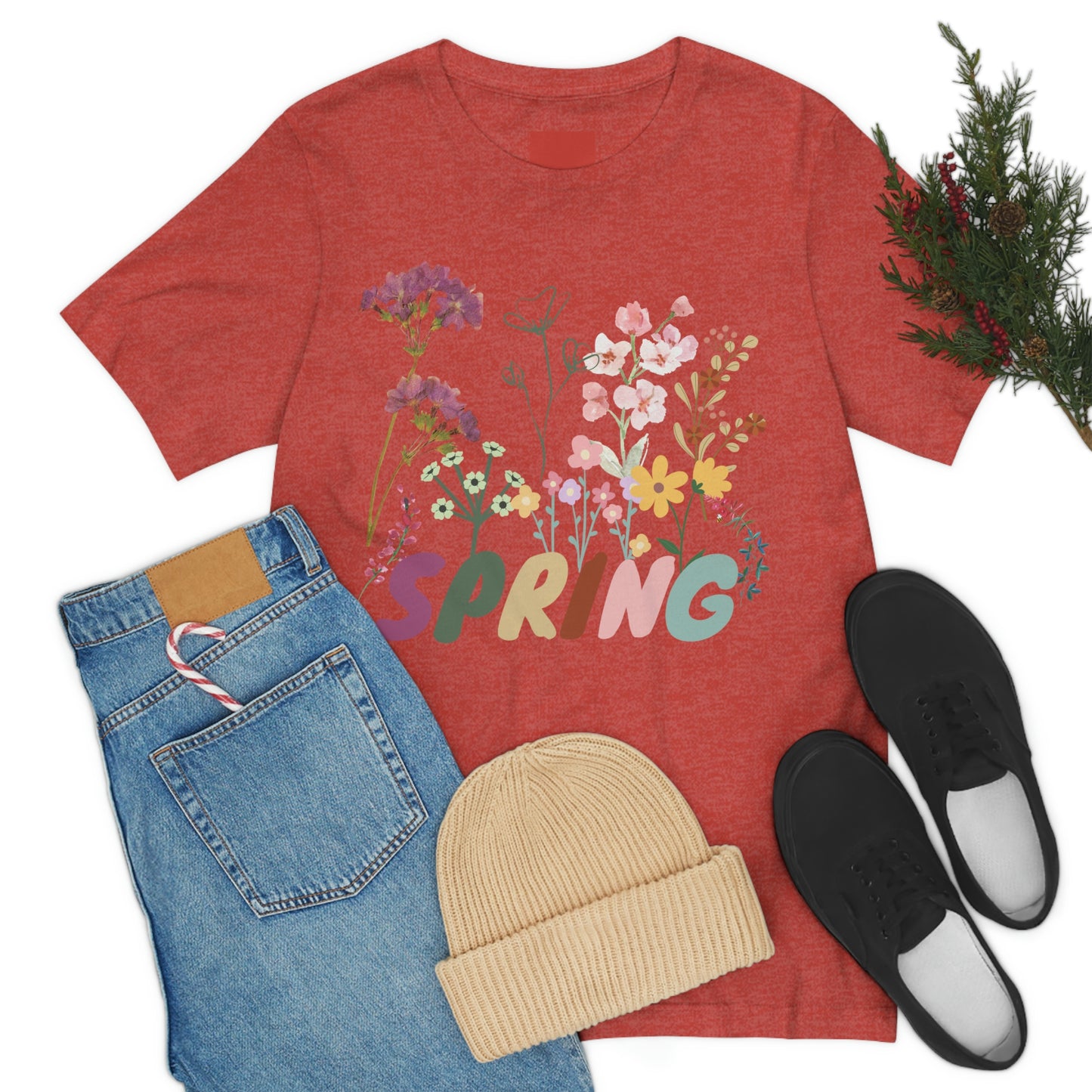 Spring Shirt, Flower T shirt, Vintage Botanical Shirt, Vintage T-shirt, Graphic Tshirt, Botanical Print, Vintage Flower Shirt, Wildflower,