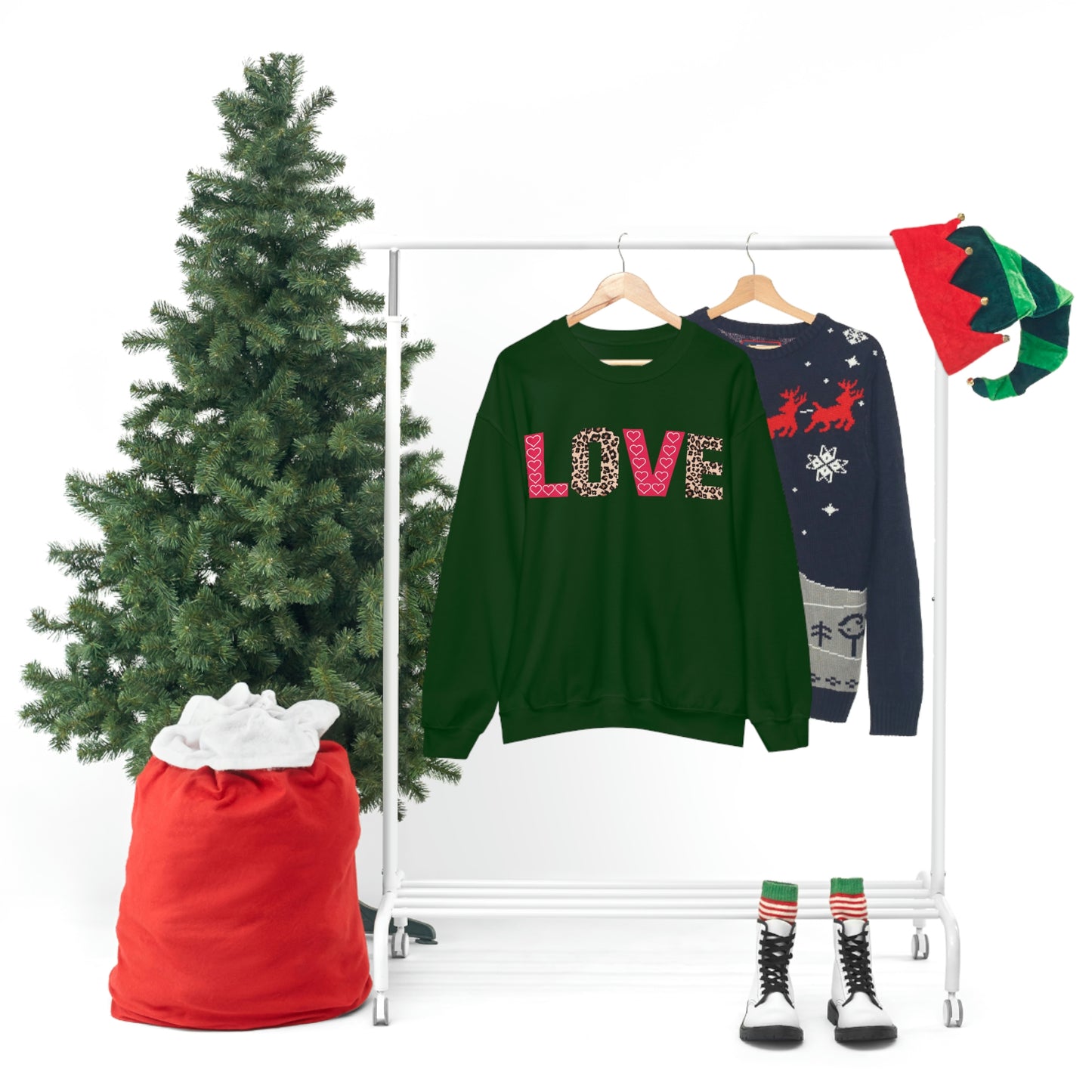 Love Sweatshirt with partial leopard print