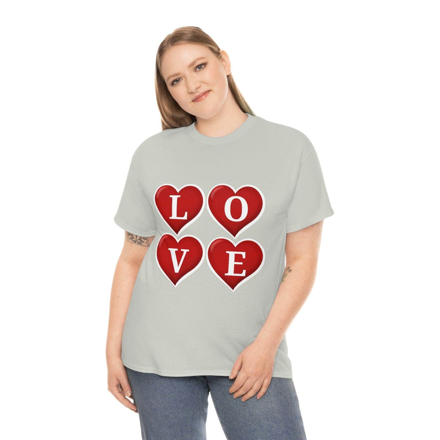 white 4hearts love Tee - Giftsmojo