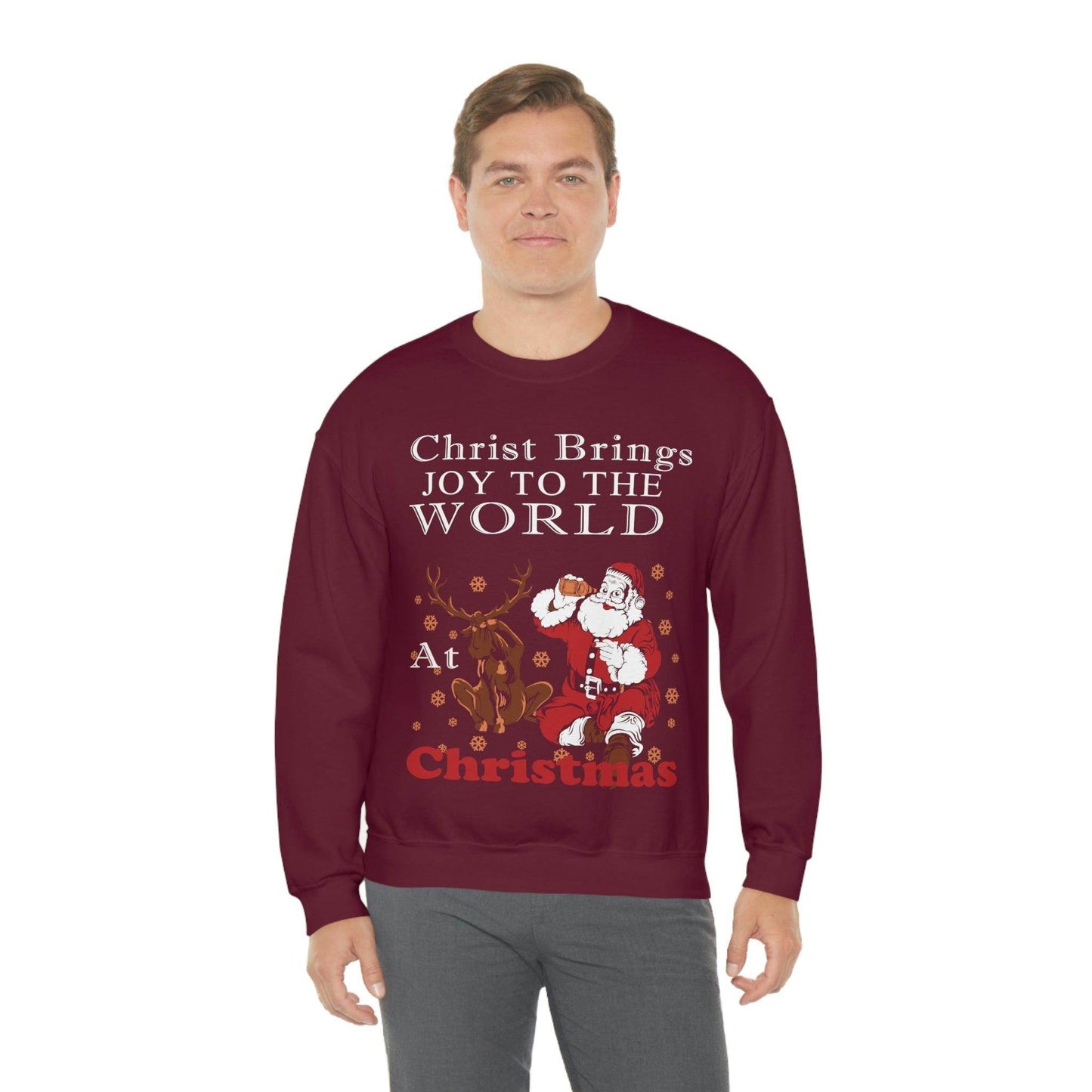 Christ brings joy to the World at Christmas Sweatshirt - Giftsmojo