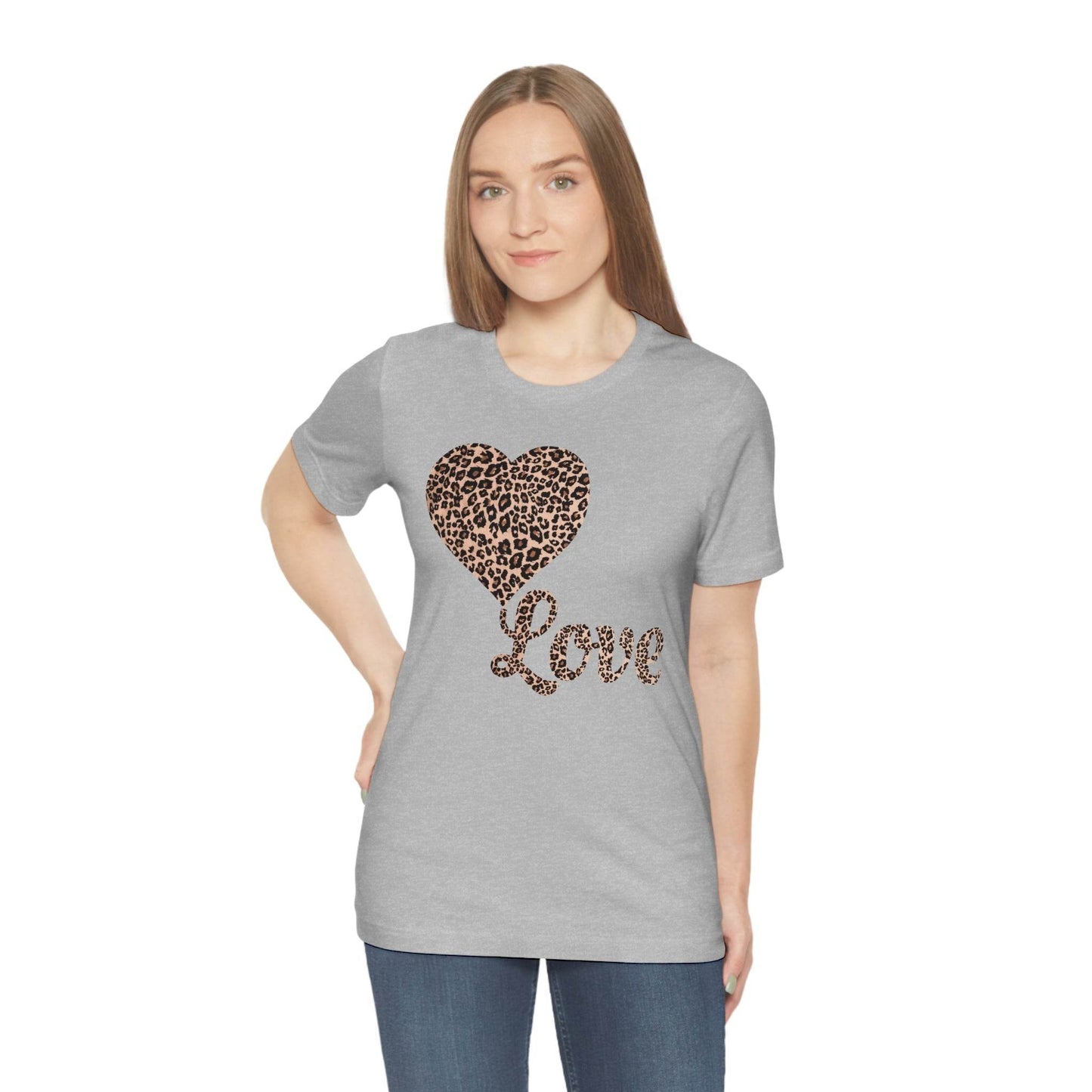 Love Heart, Leopard Print Tee - Giftsmojo
