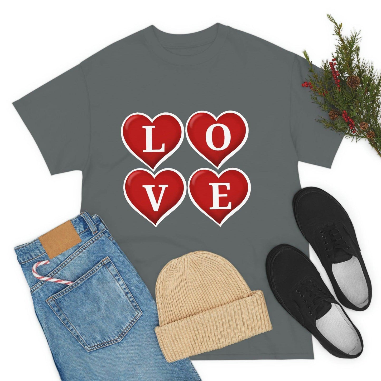white 4hearts love Tee - Giftsmojo