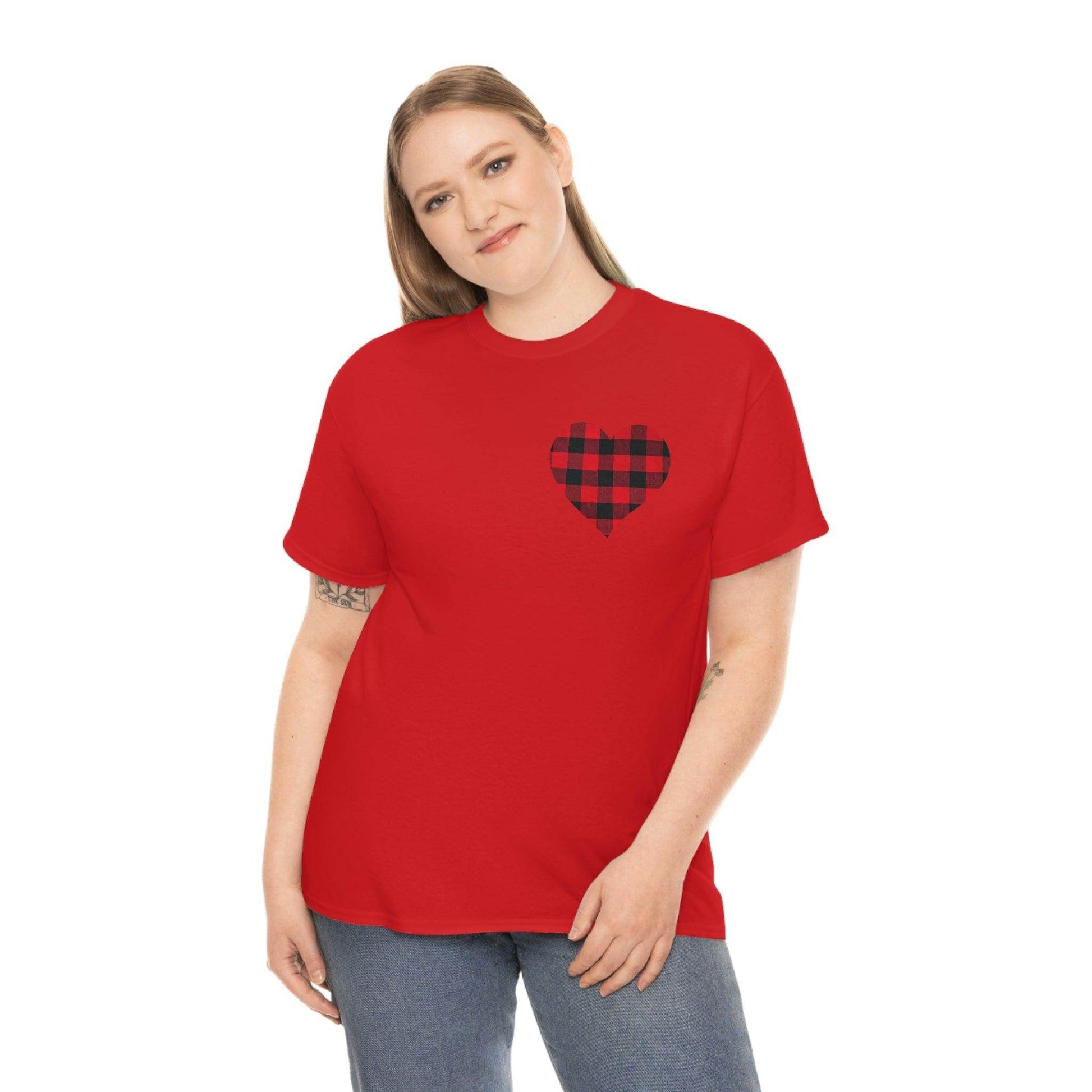 Plaid Heart T-Shirt - Giftsmojo