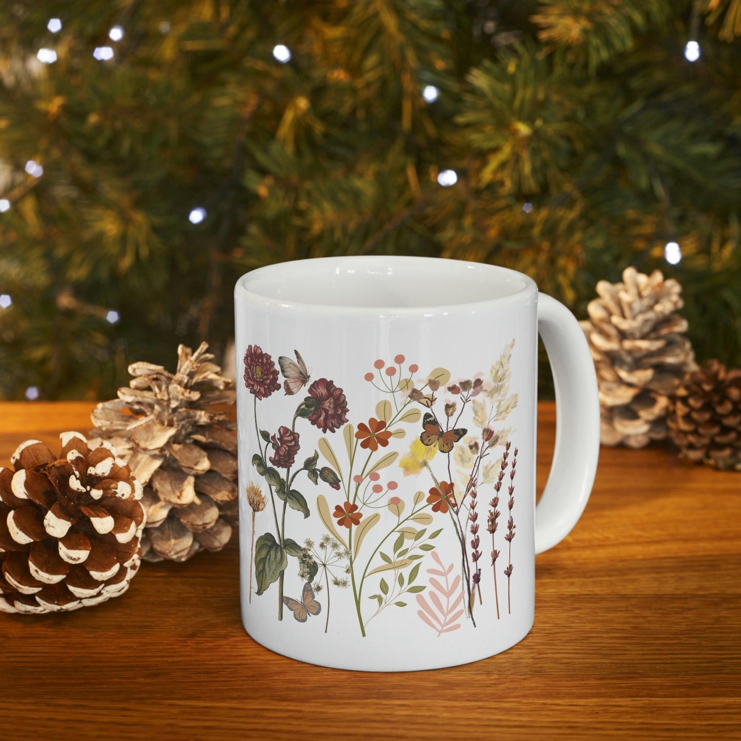Floral Mug, gift for mom on mothers day, Birthday gift for mom, gift for plant lovers, coffee mug for her, hot cocoa mug, gift for coffee lover - Giftsmojo