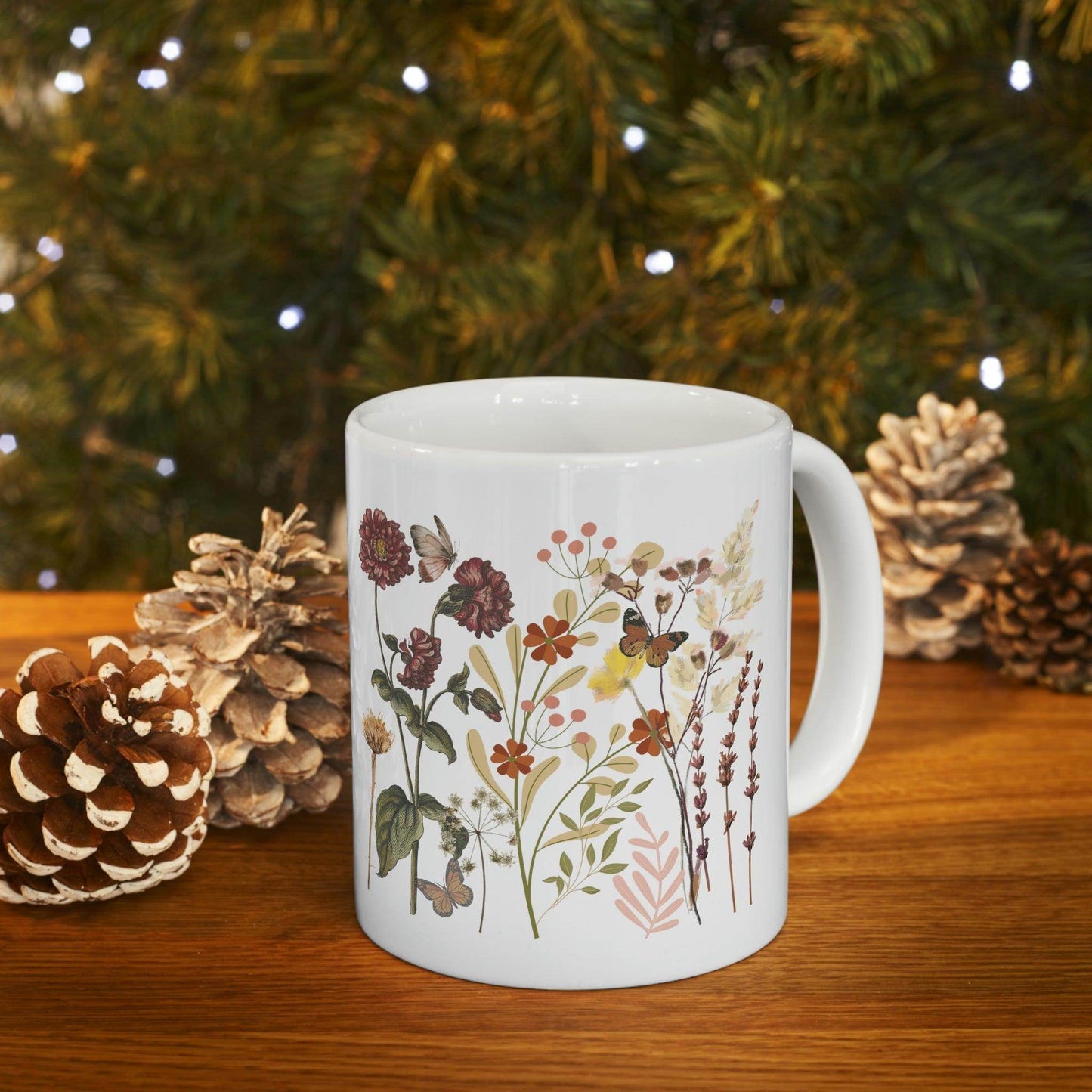 Floral Mug, gift for mom on mothers day, Birthday gift for mom, gift for plant lovers, coffee mug for her, hot cocoa mug, gift for coffee lover - Giftsmojo