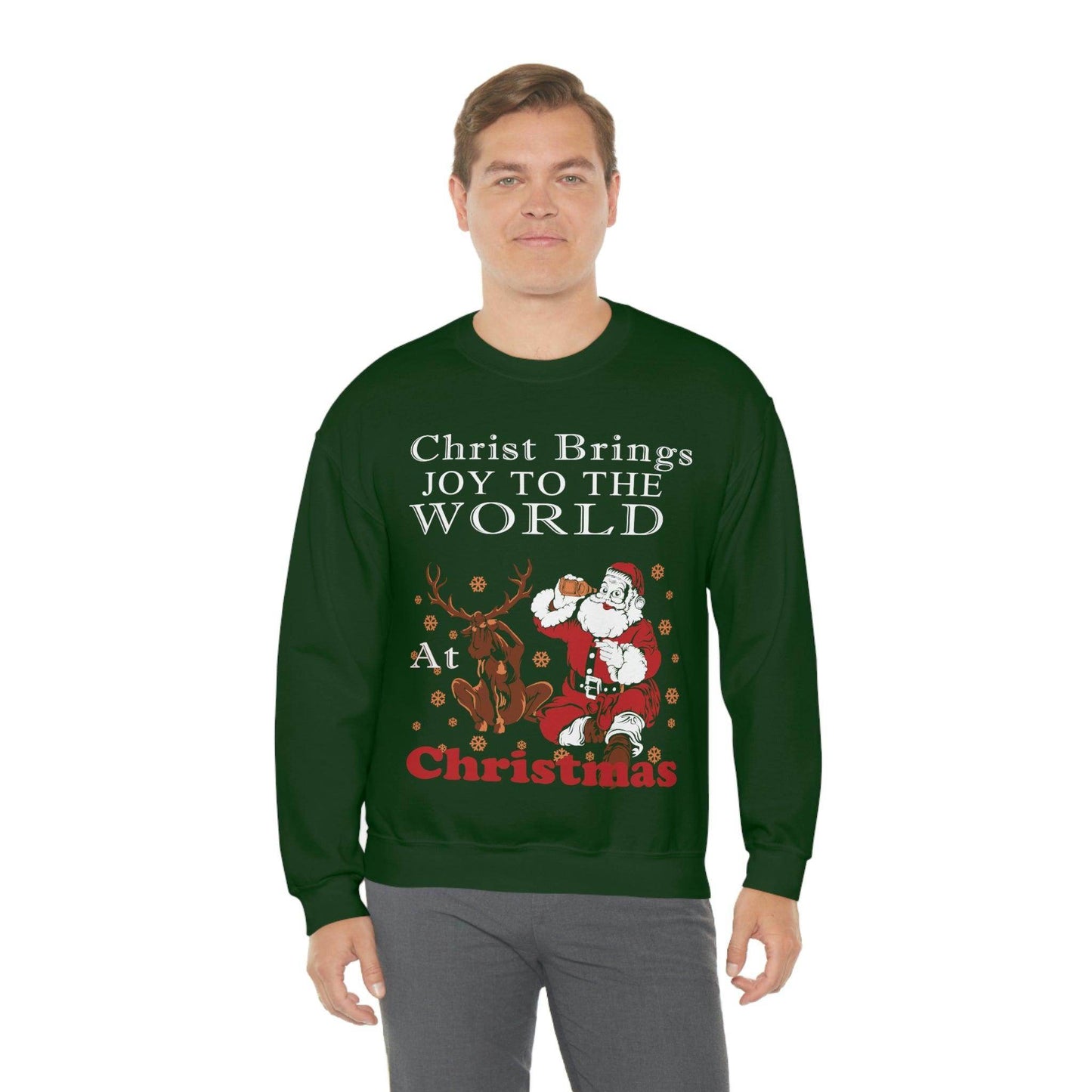 Christ brings joy to the World at Christmas Sweatshirt - Giftsmojo