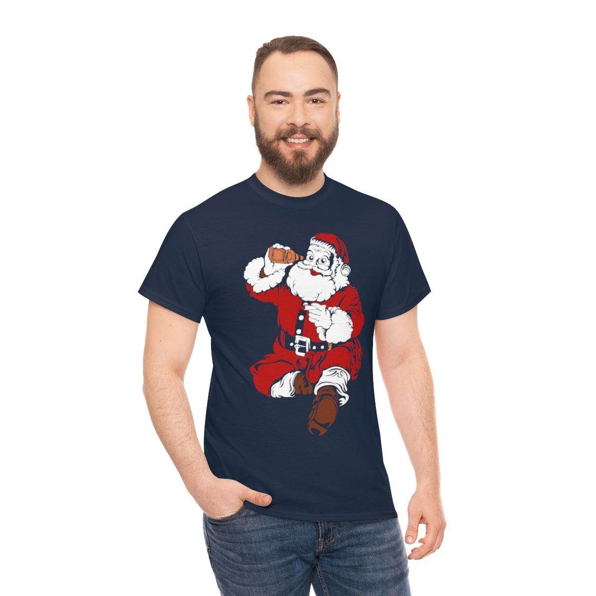 Santa Drinking Beer Funny T-shirt Funny Christmas Shirt Funny Santa Shirt Santa Gift - Giftsmojo
