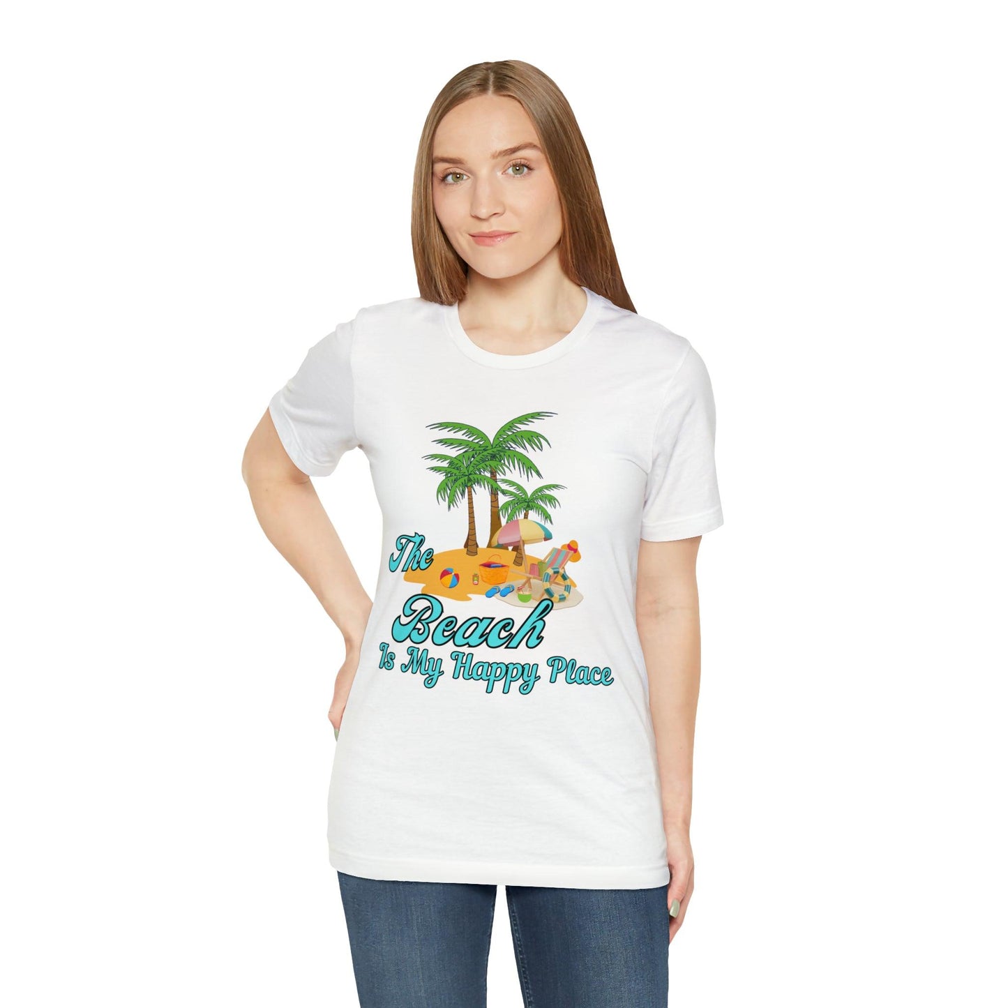 Beach shirt, The Beach is my happy place shirt, Beach t-shirt, Summer shirt, Beachwear, Beach fashion, Stylish beach apparel