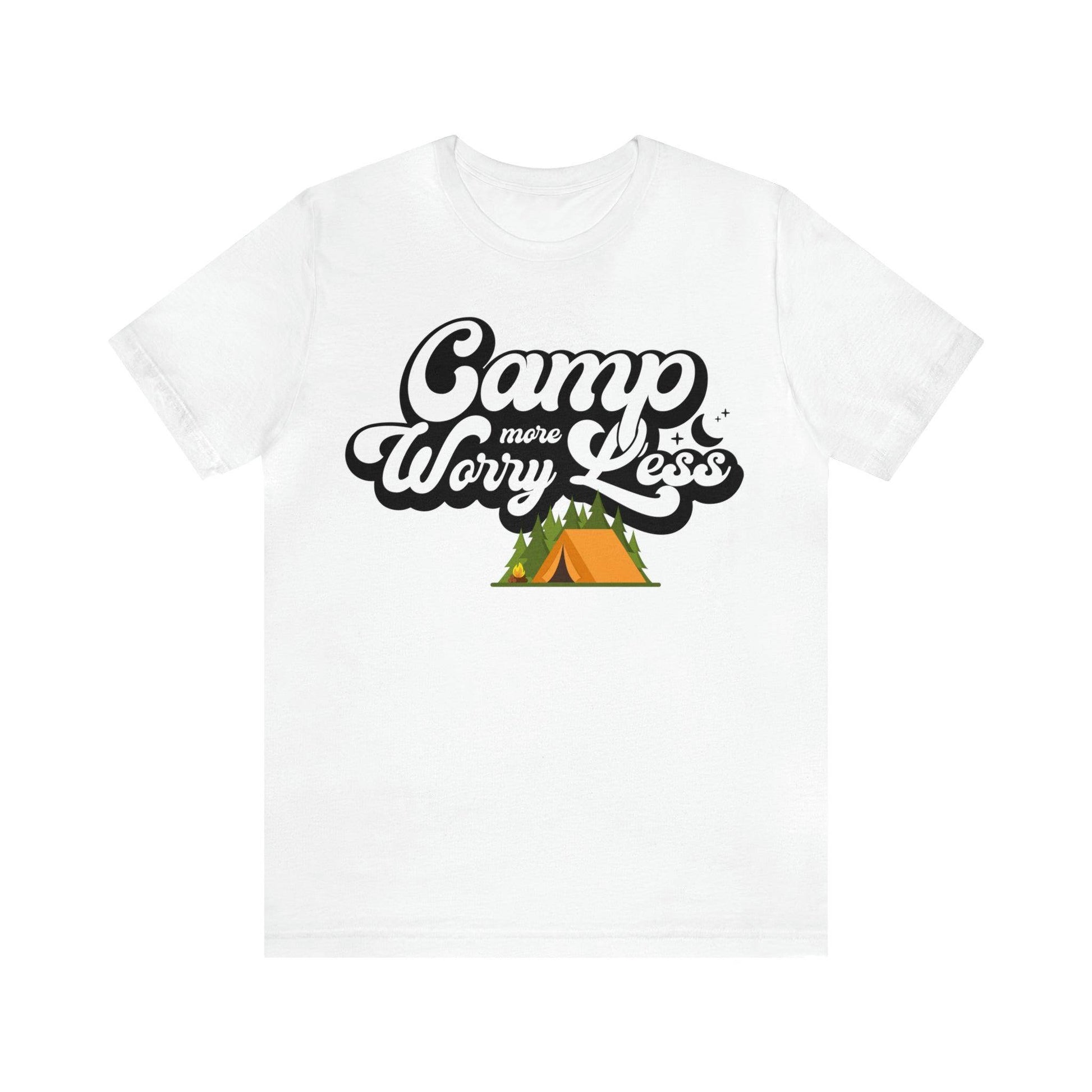 Camp More Worry Less Shirt, Outdoor adventure clothing, Nature-inspired shirts, Outdoor enthusiasts gift, Adventure-themed attire - Giftsmojo