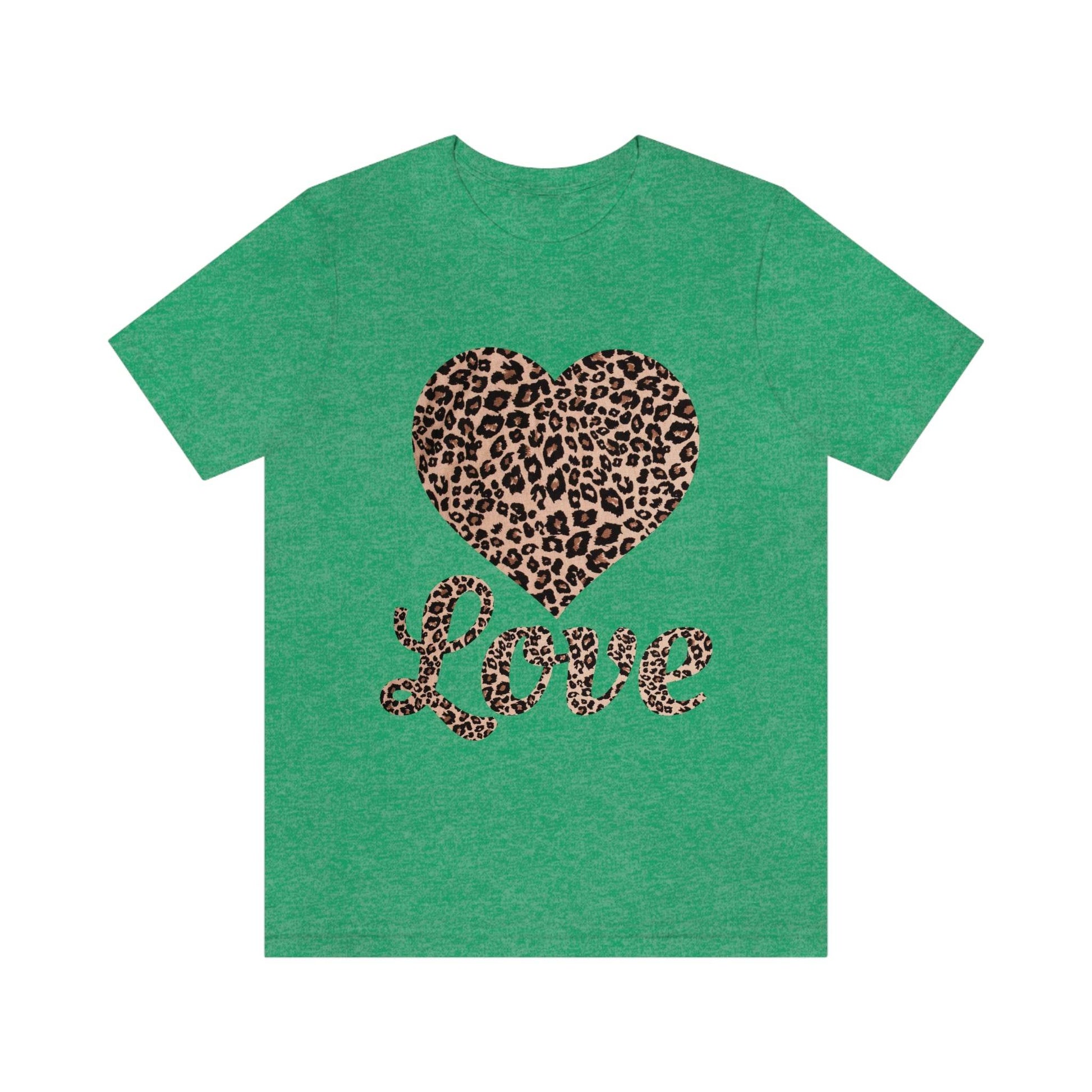 Leopard Print, Love Heart Tee, - Giftsmojo