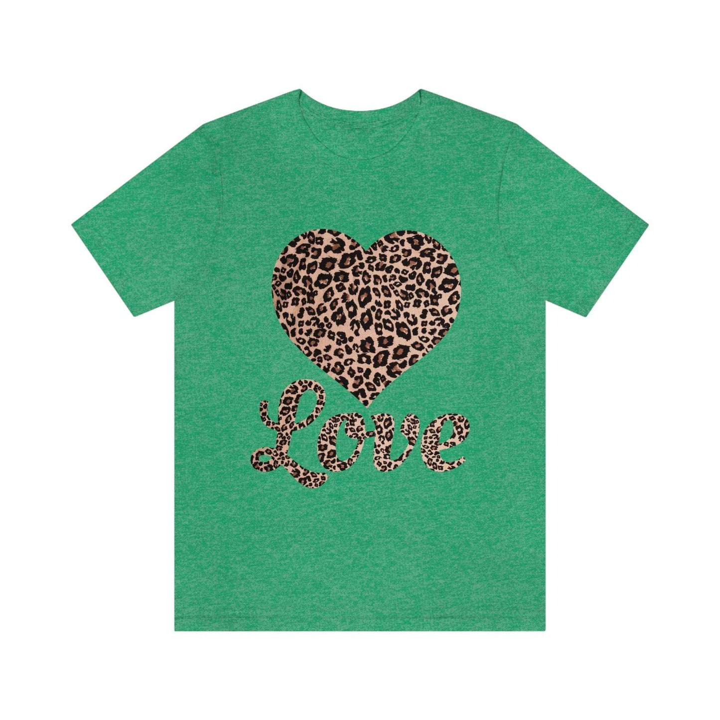 Leopard Print, Love Heart Tee, - Giftsmojo