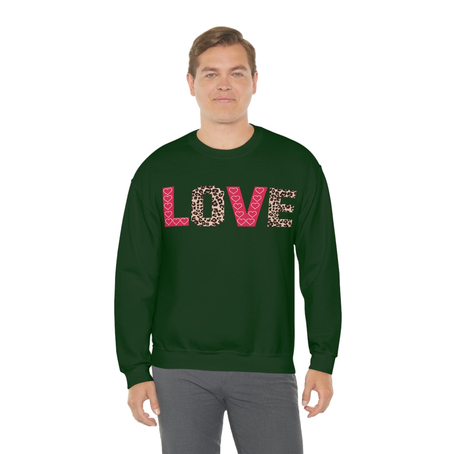 Love Sweatshirt with partial leopard print