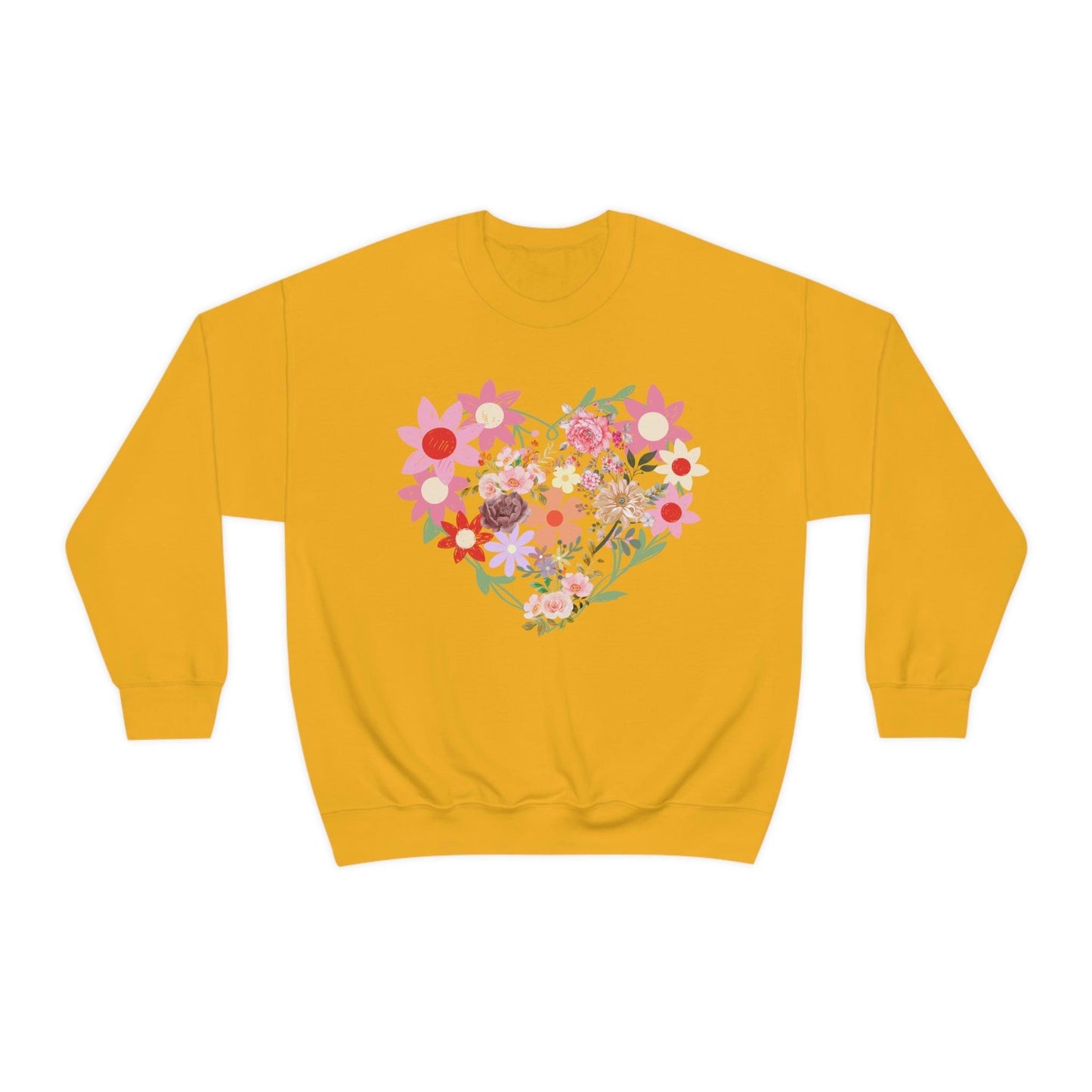 Flower Heart sweatshirt - Floral sweatshirt - Love Sweatshirt - Giftsmojo