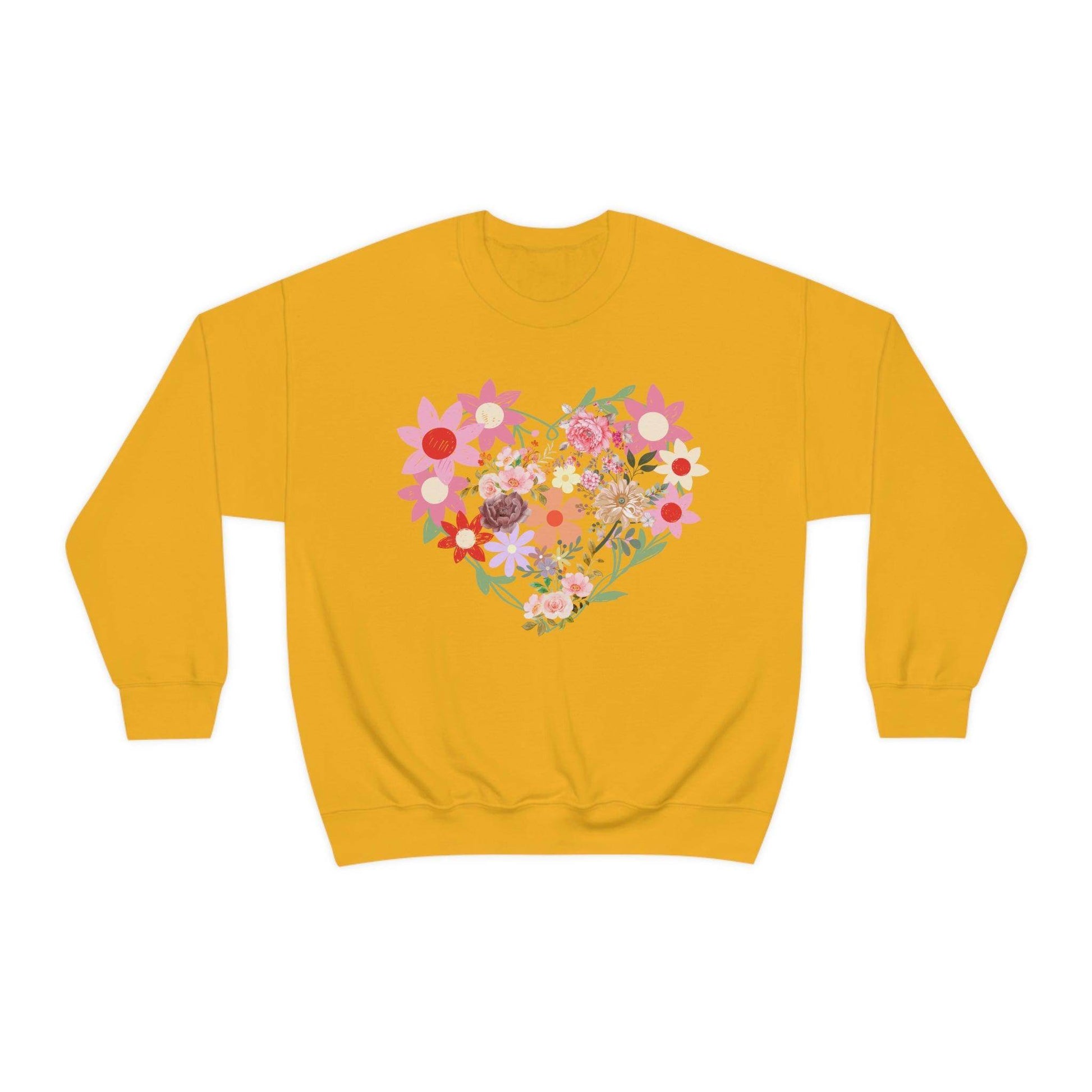 Flower Heart sweatshirt - Floral sweatshirt - Love Sweatshirt - Giftsmojo