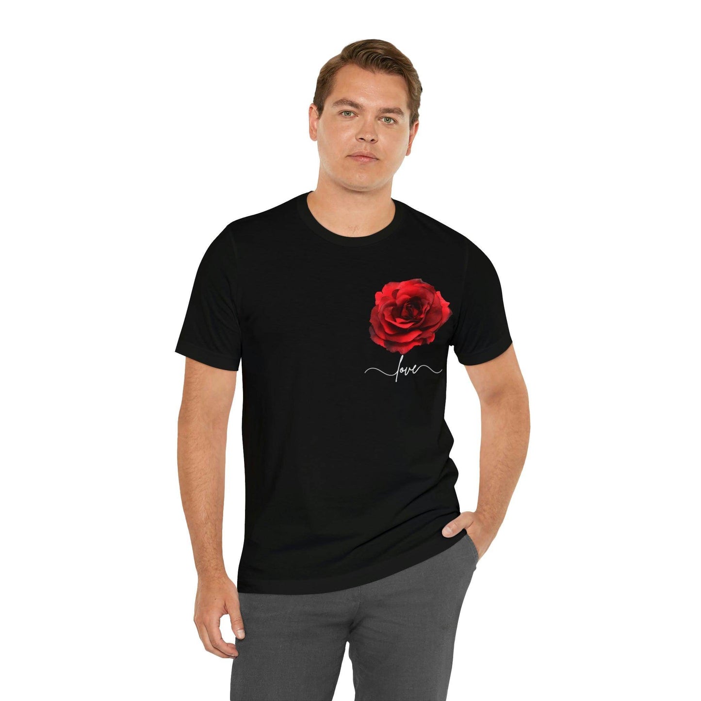 Love Rose Flower T-shirt for Women, Rose Graphic T-shirt, floral shirt, gift for her, love shirt - Giftsmojo