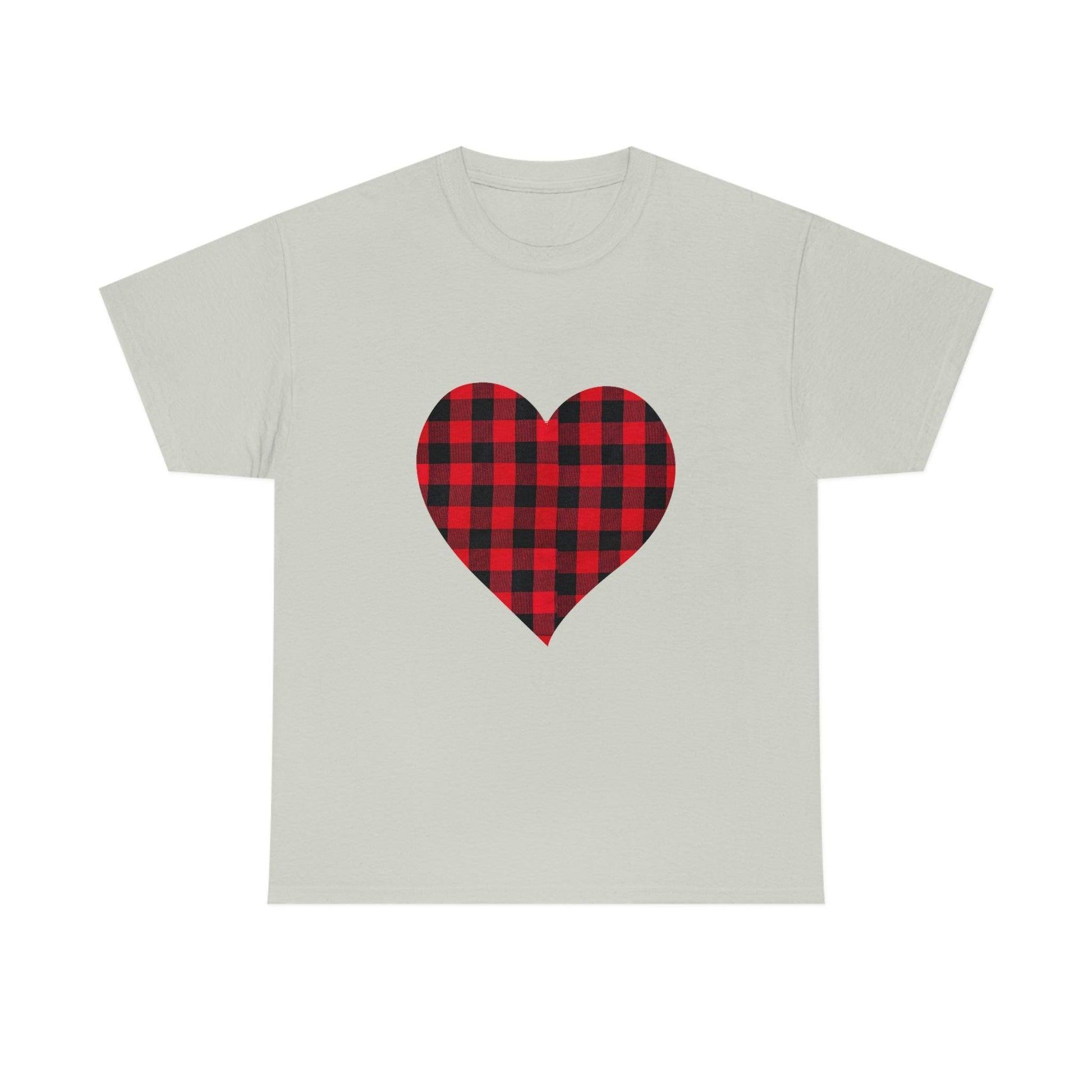 Plaid Heart T-Shirt, - Giftsmojo