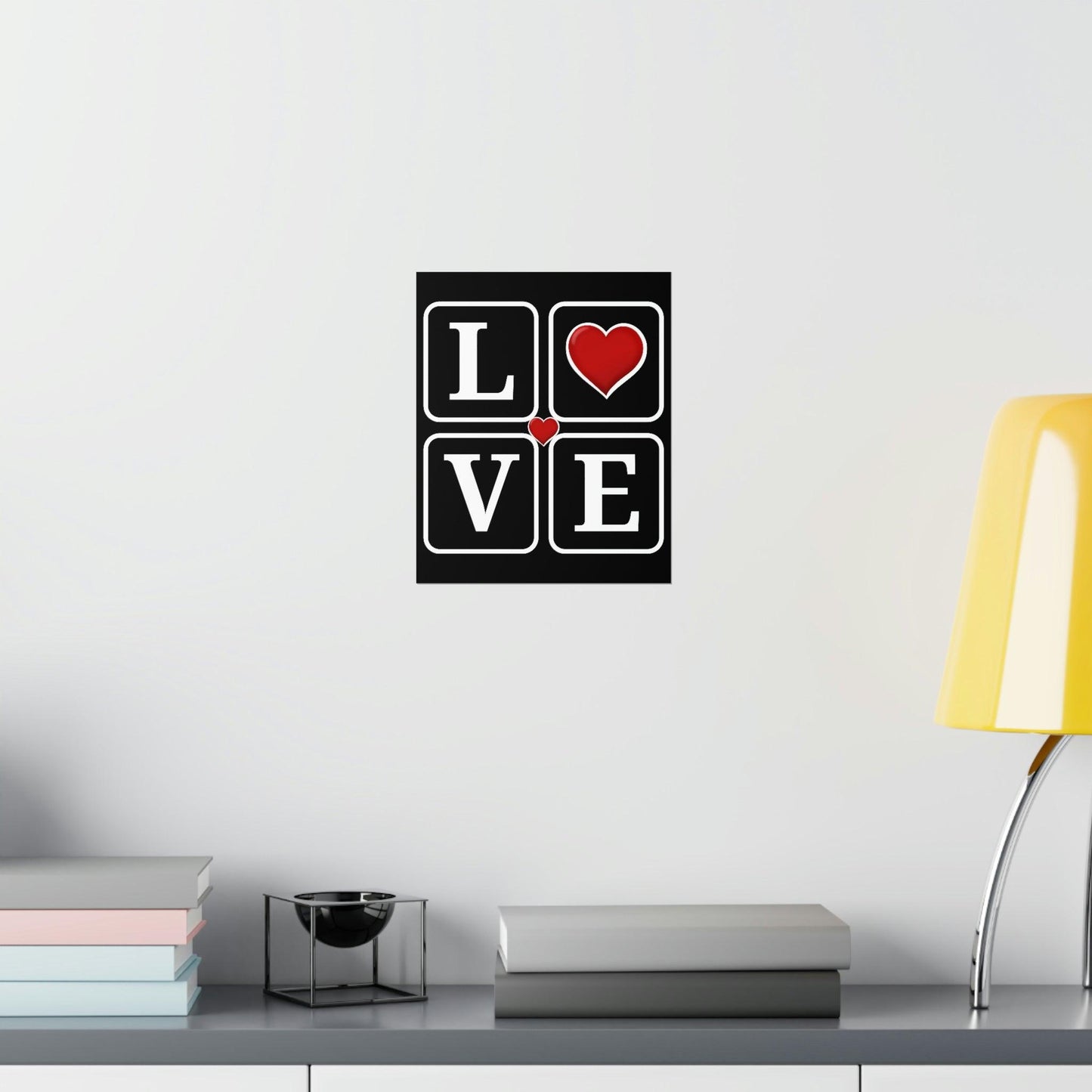 Love Square with Heart Premium Matte Vertical Posters - Giftsmojo
