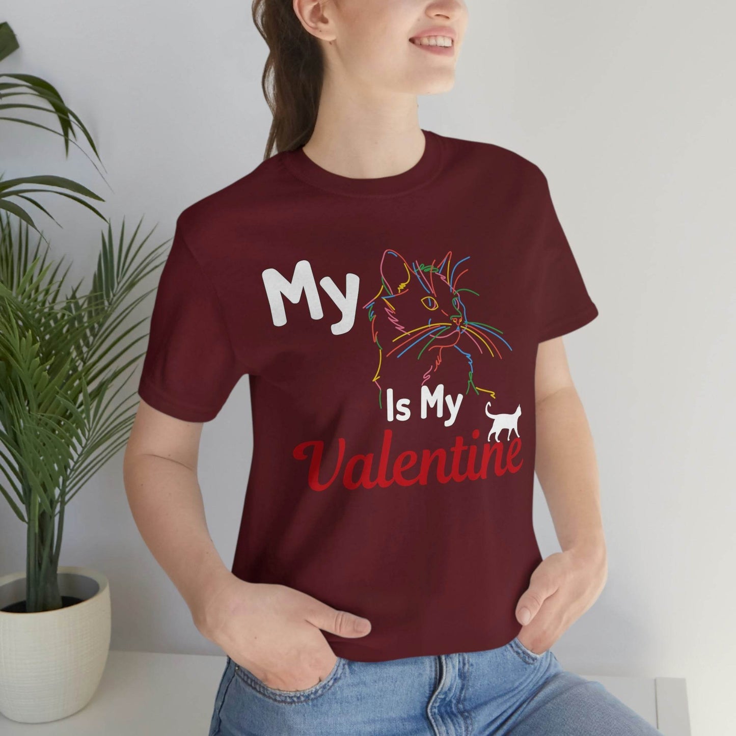 My Cat is My Valentine, Cute Pet lover Valentine shirt - Cute Cat lover shirt - Cat Mom shirt - Giftsmojo