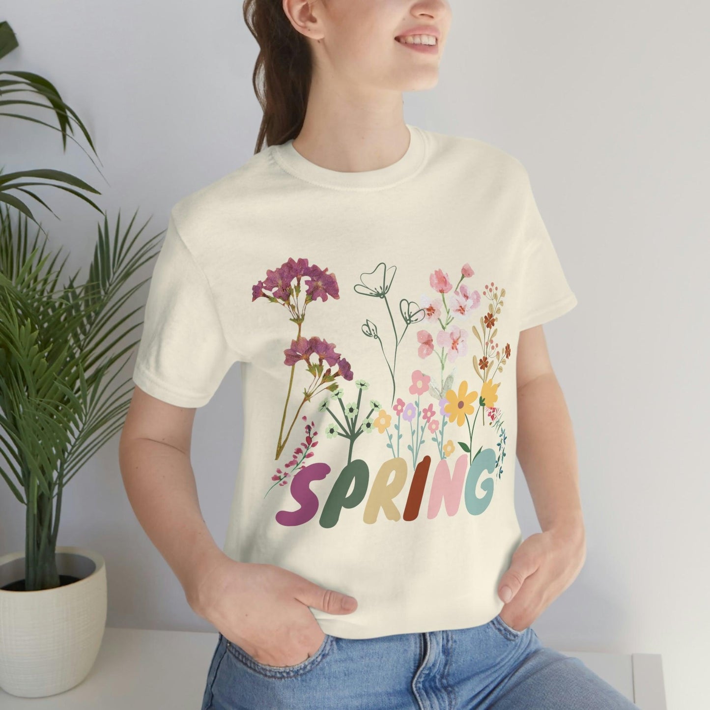 Spring Shirt, Flower T shirt, Vintage Botanical Shirt, Vintage T-shirt, Graphic Tshirt, Botanical Print, Vintage Flower Shirt, Wildflower,