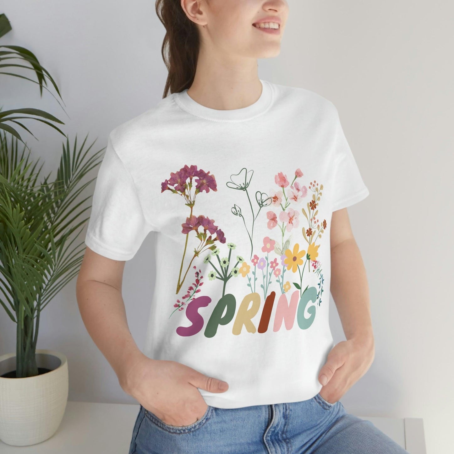 Spring Shirt, Flower T shirt, Vintage Botanical Shirt, Vintage T-shirt, Graphic Tshirt, Botanical Print, Vintage Flower Shirt, Wildflower,