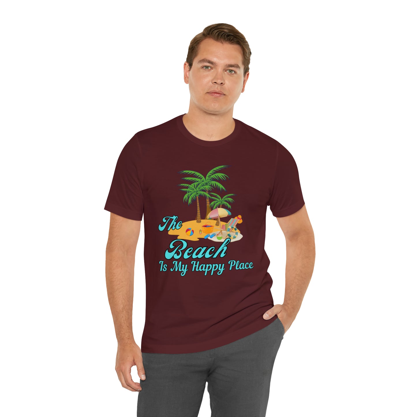 Beach shirt, The Beach is my happy place shirt, Beach t-shirt, Summer shirt, Beachwear, Beach fashion, Stylish beach apparel