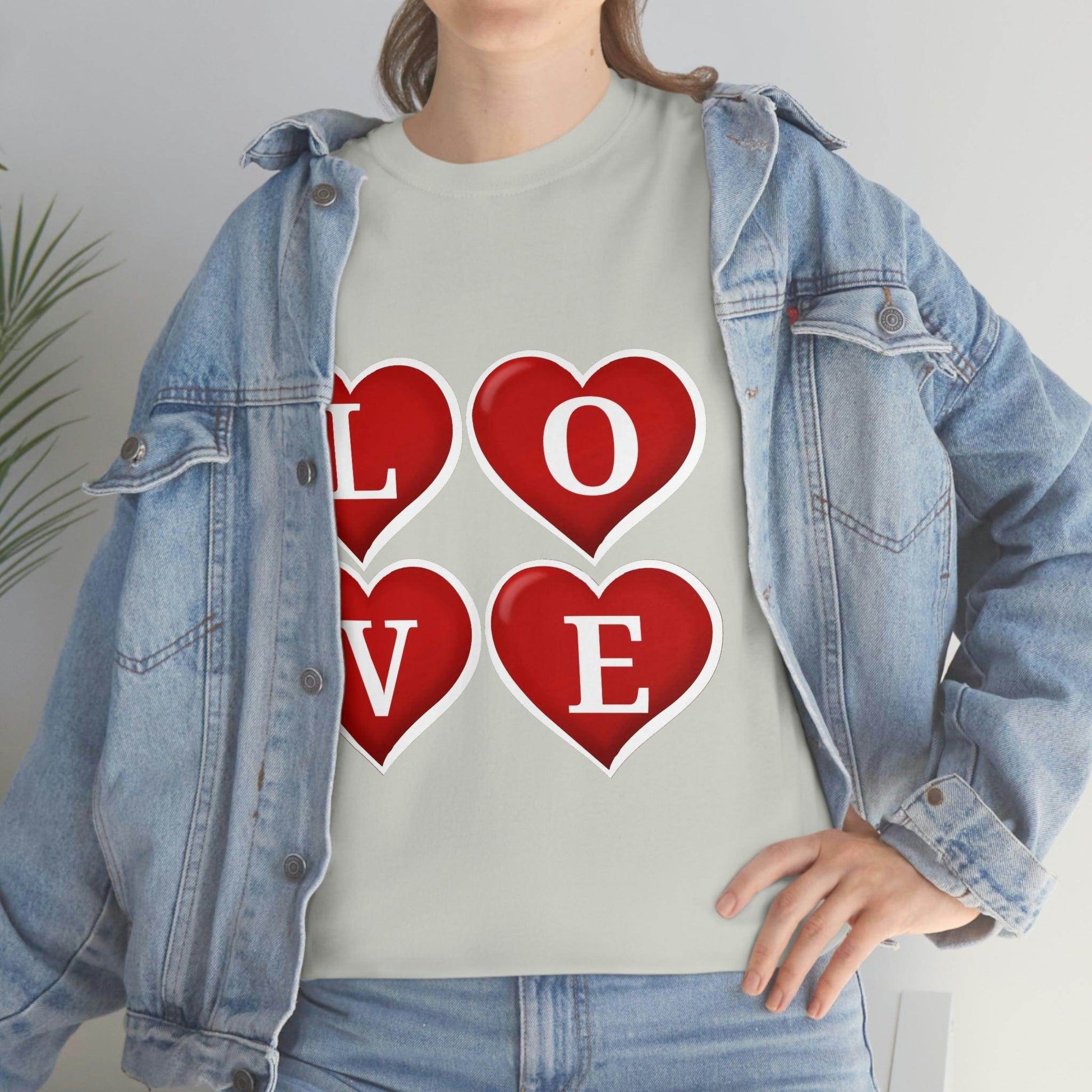 white 4hearts love Tee - Giftsmojo