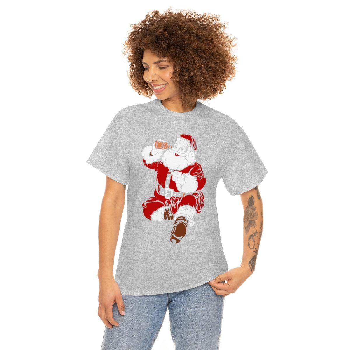 Santa Drinking Beer Funny T-shirt Funny Christmas Shirt Funny Santa Shirt Santa Gift - Giftsmojo
