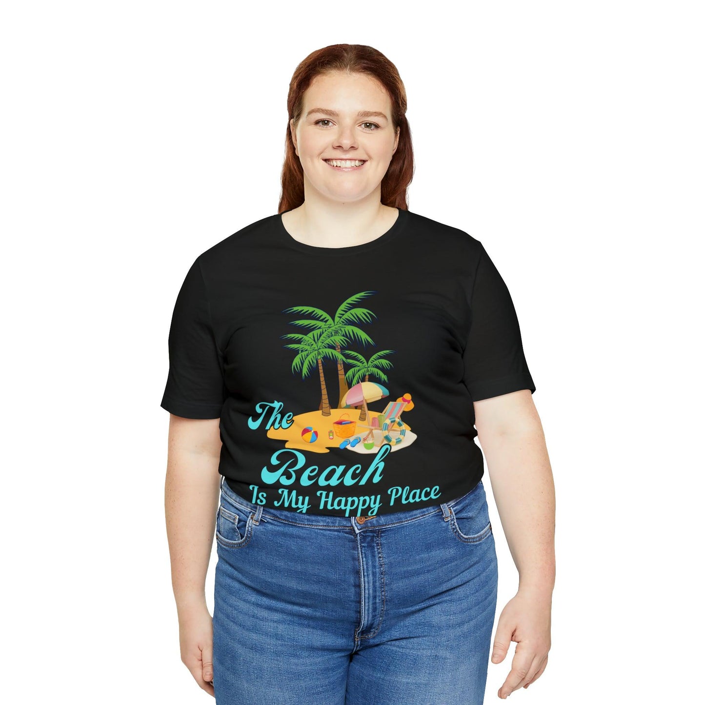 Beach shirt, The Beach is my happy place shirt, Beach t-shirt, Summer shirt, Beachwear, Beach fashion, Stylish beach apparel