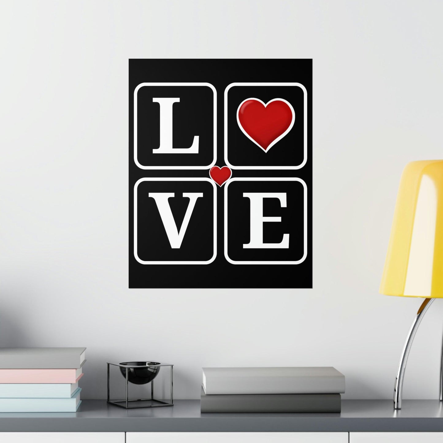 Love Square with Heart Premium Matte Vertical Posters - Giftsmojo