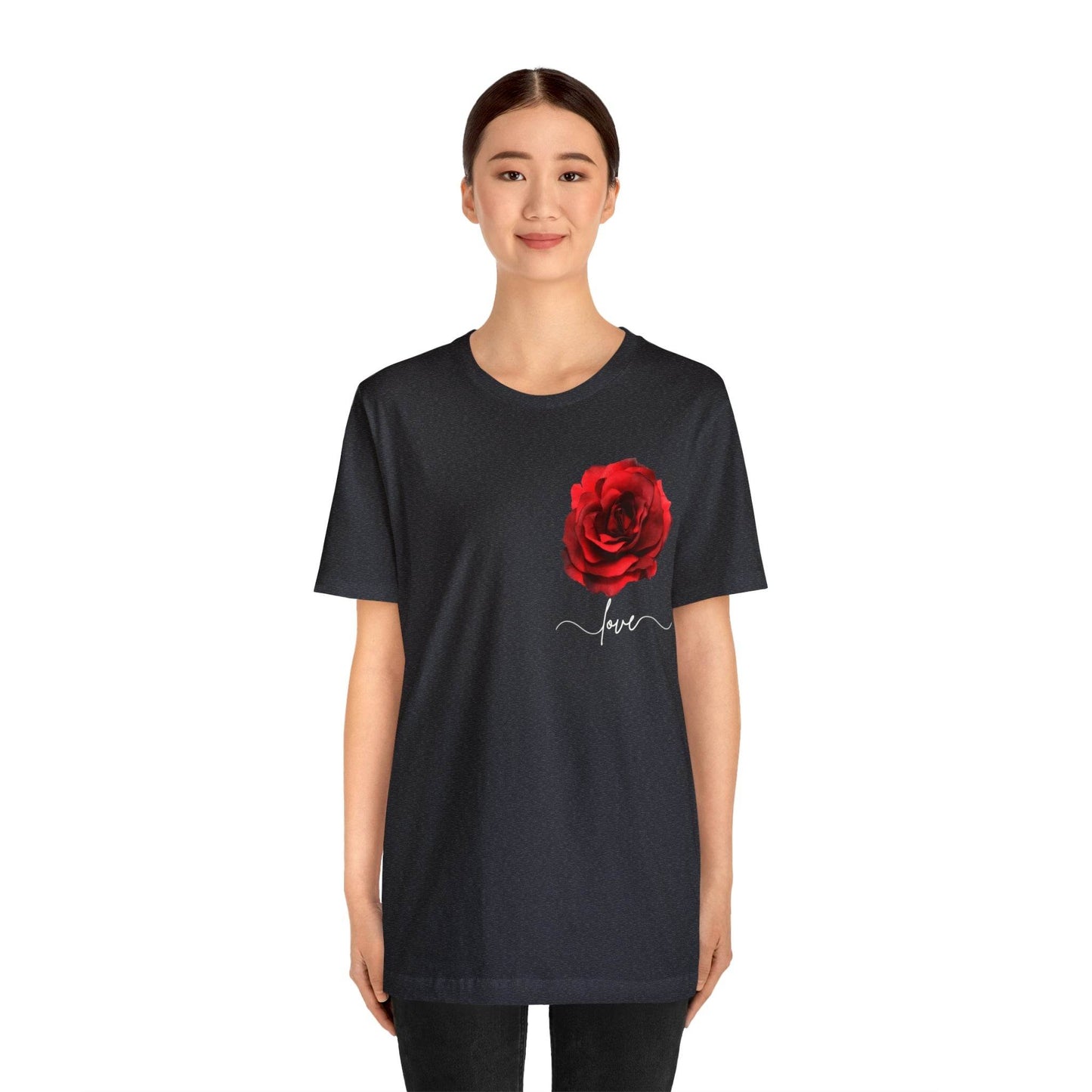 Love Rose Flower T-shirt for Women, Rose Graphic T-shirt, floral shirt, gift for her, love shirt - Giftsmojo