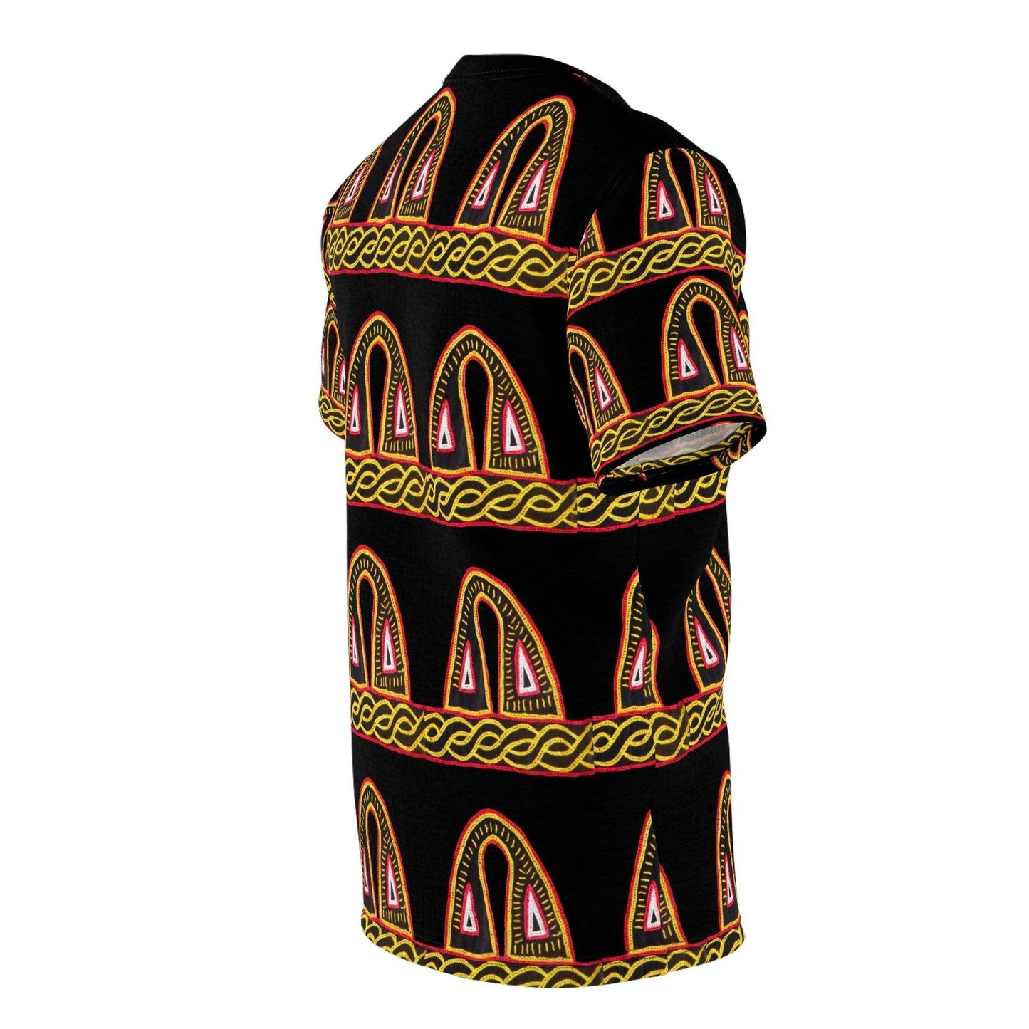 African Pattern All Over Print Cut & Sew Tee, Cameroon pattern Tee, - Giftsmojo