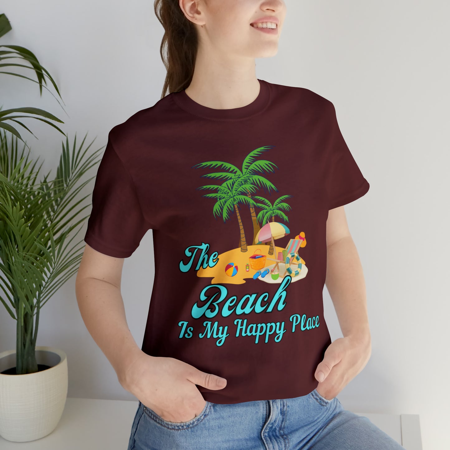 Beach shirt, The Beach is my happy place shirt, Beach t-shirt, Summer shirt, Beachwear, Beach fashion, Stylish beach apparel
