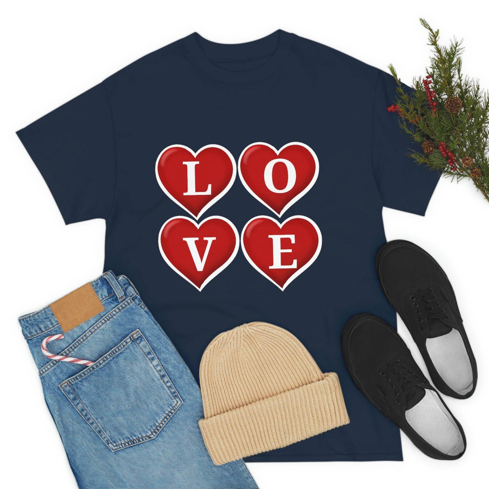 white 4hearts love Tee - Giftsmojo