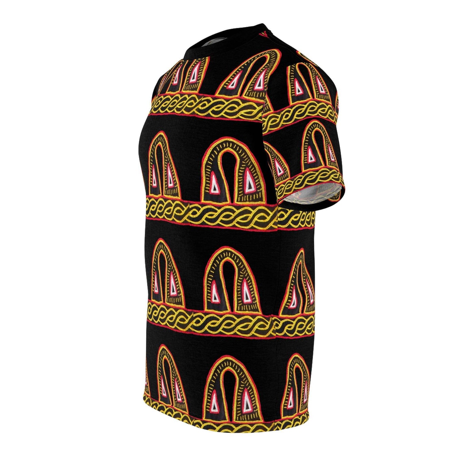 African Pattern All Over Print Cut & Sew Tee, Cameroon pattern Tee, - Giftsmojo