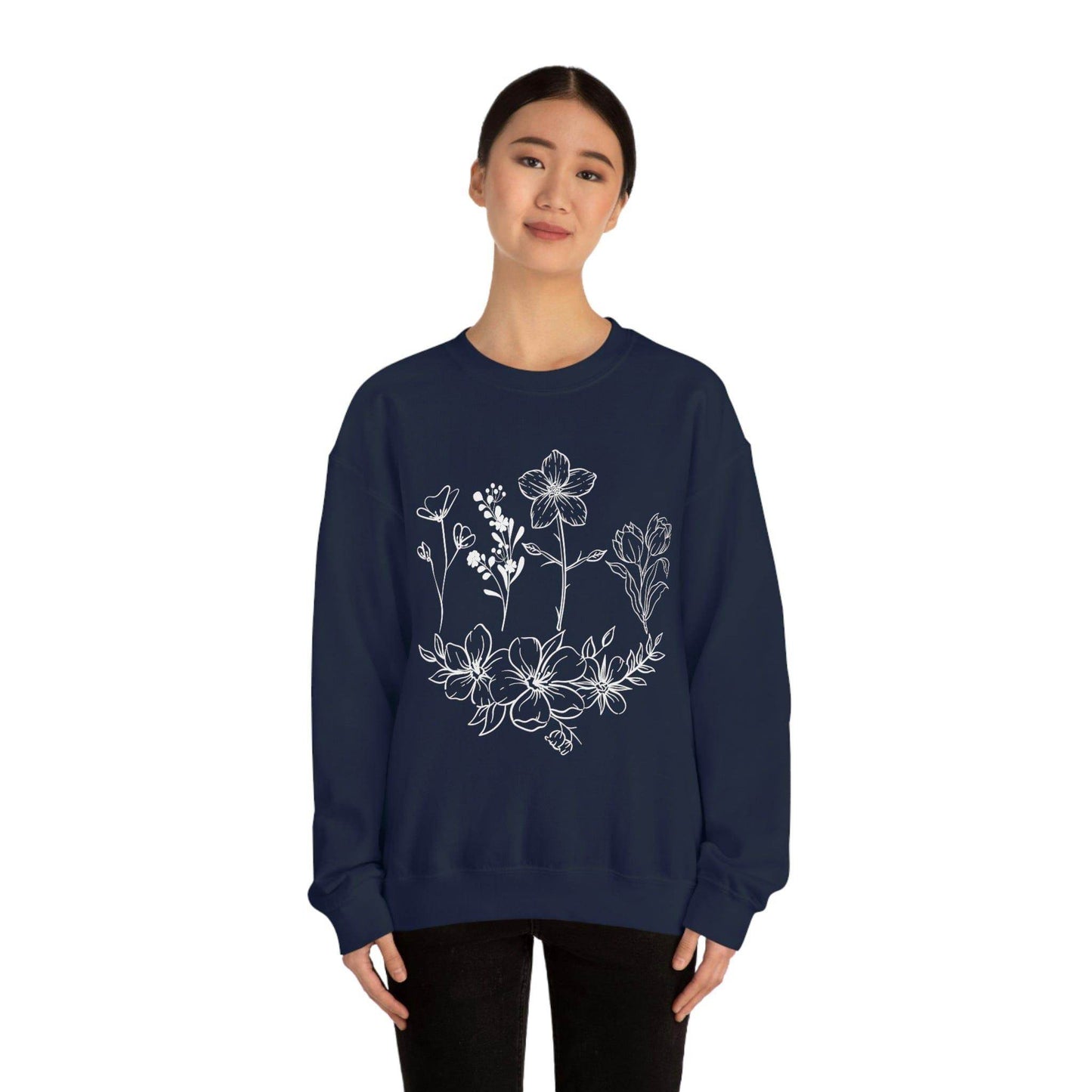 Flower sweatshirt, Vintage Flower Shirt, Vintage Botanical Shirt, plant sweatshirt, - Giftsmojo