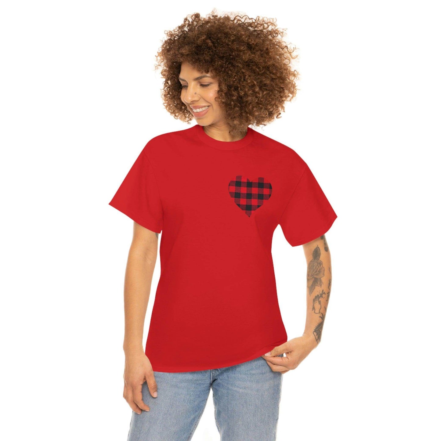 Plaid Heart T-Shirt - Giftsmojo
