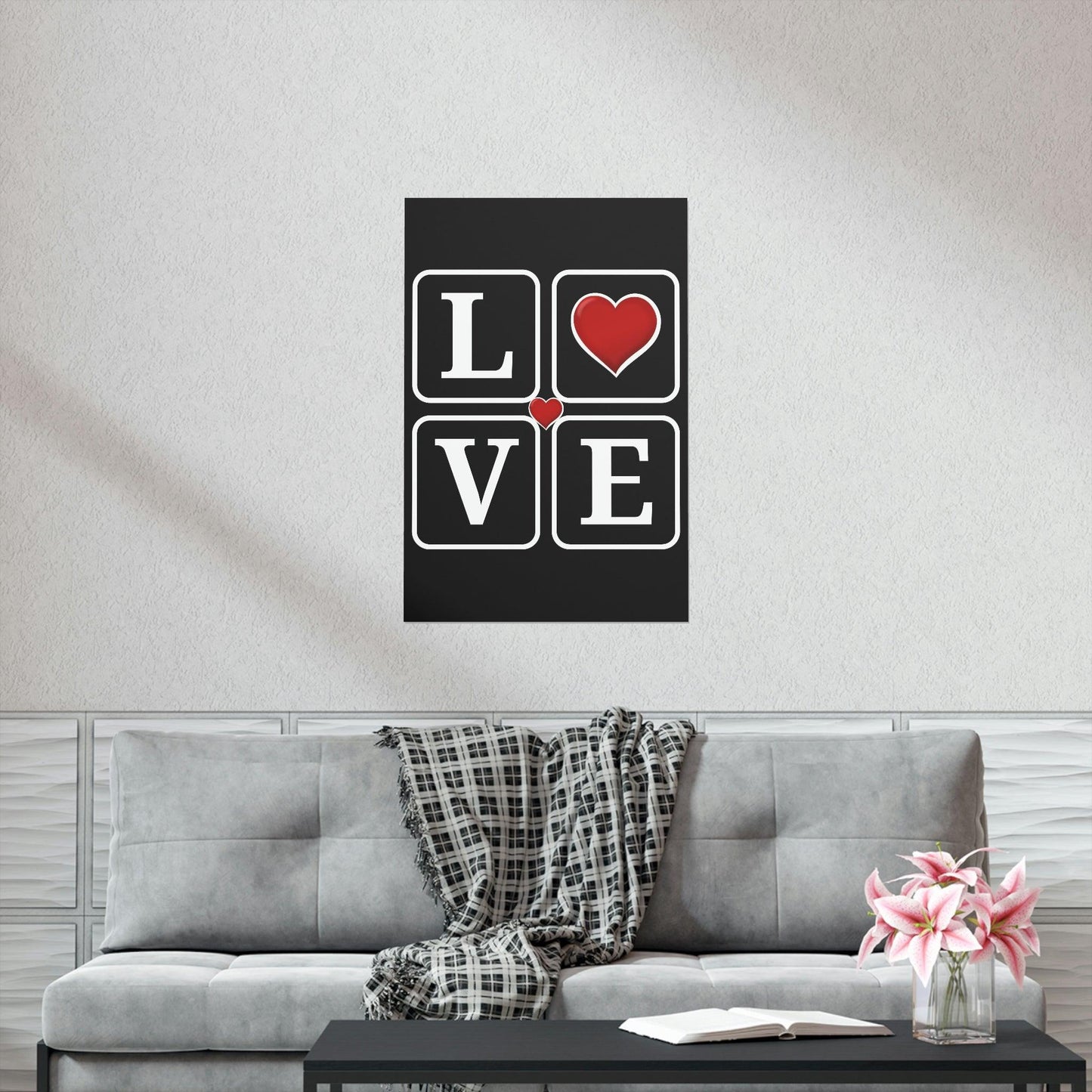Love Square with Heart Premium Matte Vertical Posters - Giftsmojo