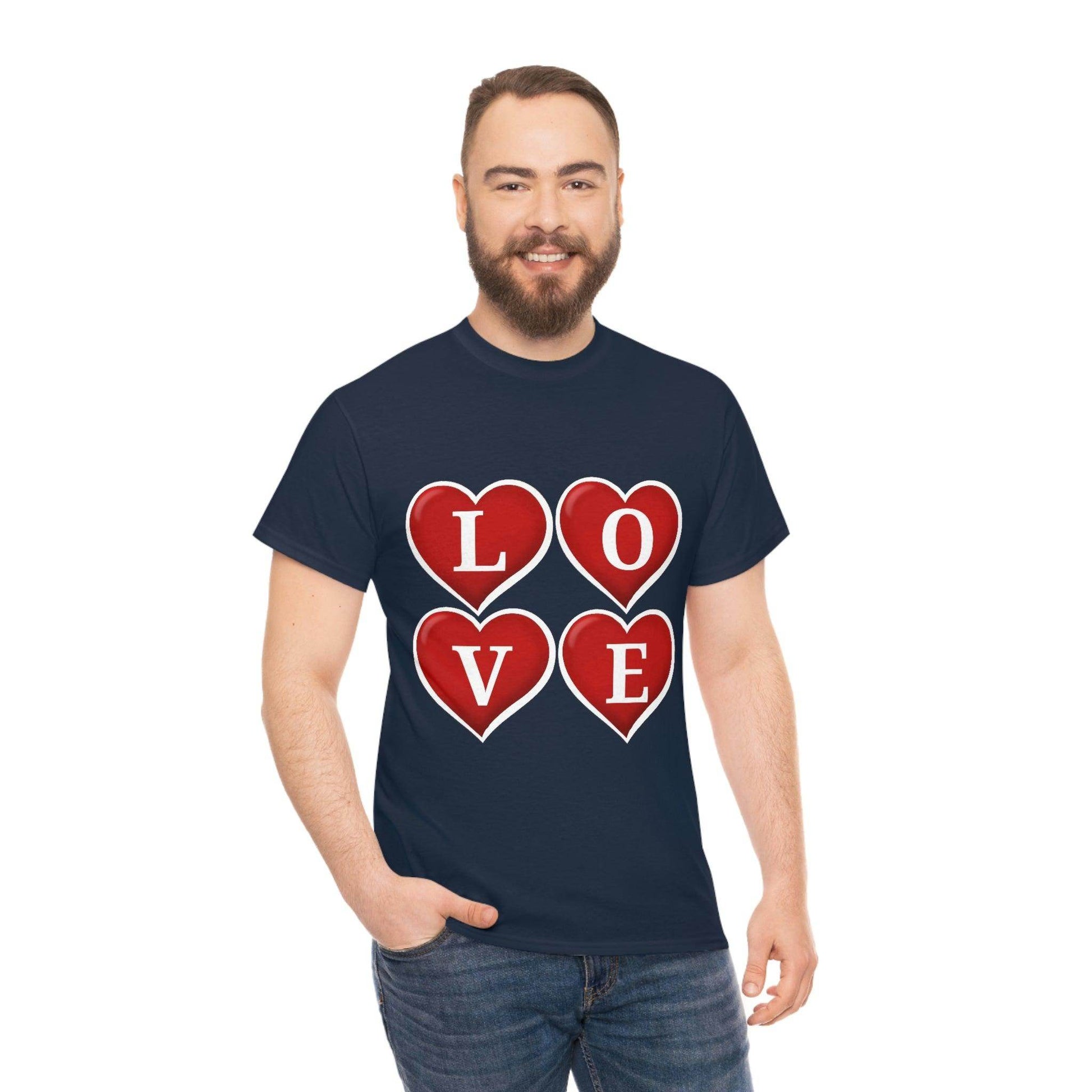 white 4hearts love Tee - Giftsmojo