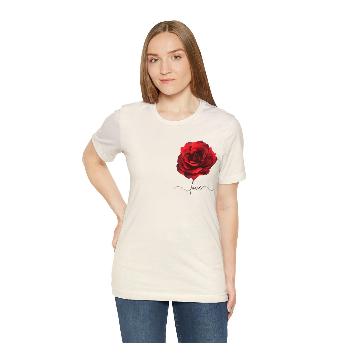 Love Rose Flower shirt, Floral motif, Floral shirt, Engagement gift, Anniversary gift, Wedding gift, gift for Wife, gift for Mom