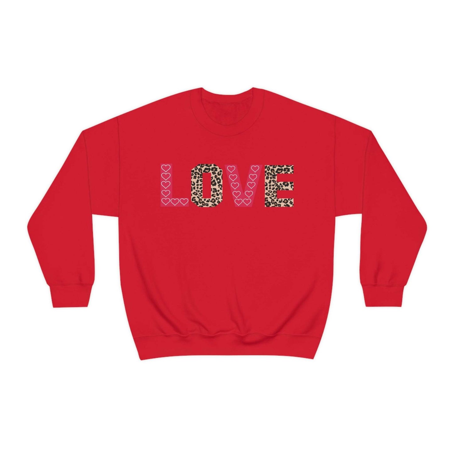 Love Sweatshirt with partial leopard print - Giftsmojo
