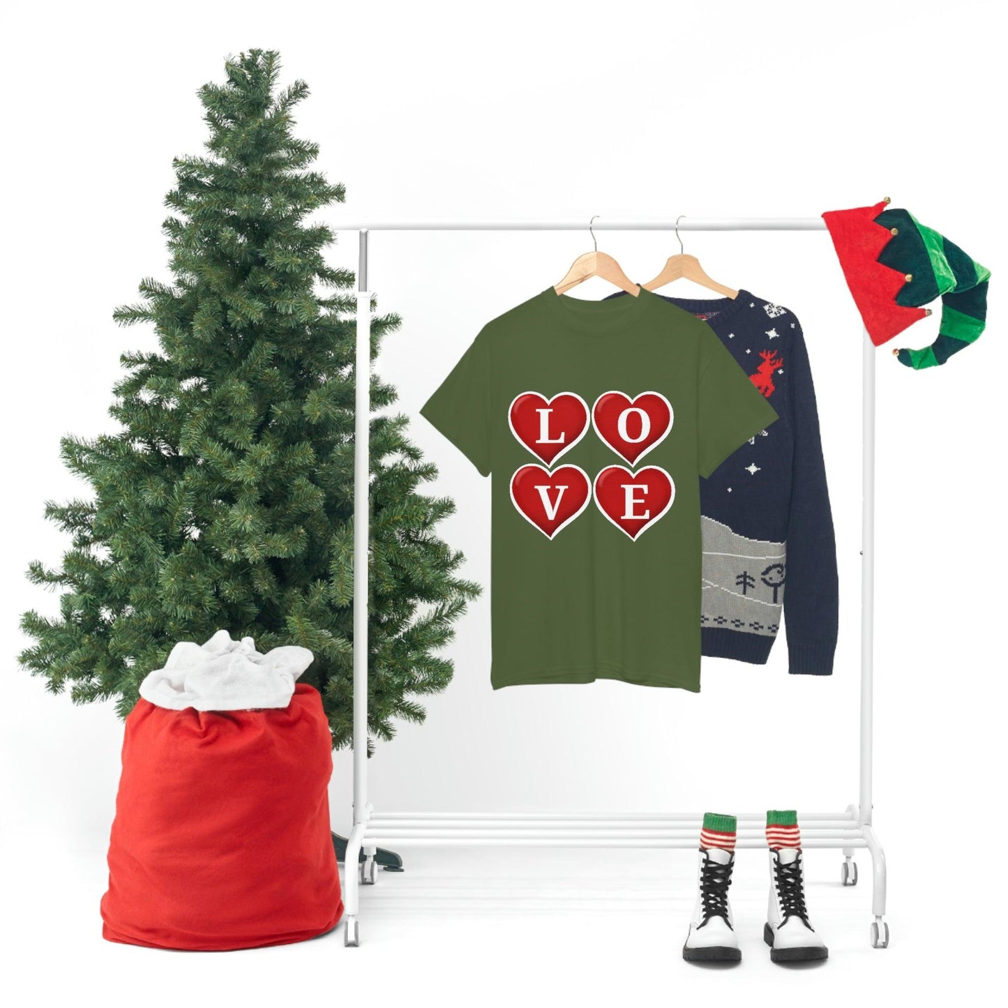 white 4hearts love Tee - Giftsmojo