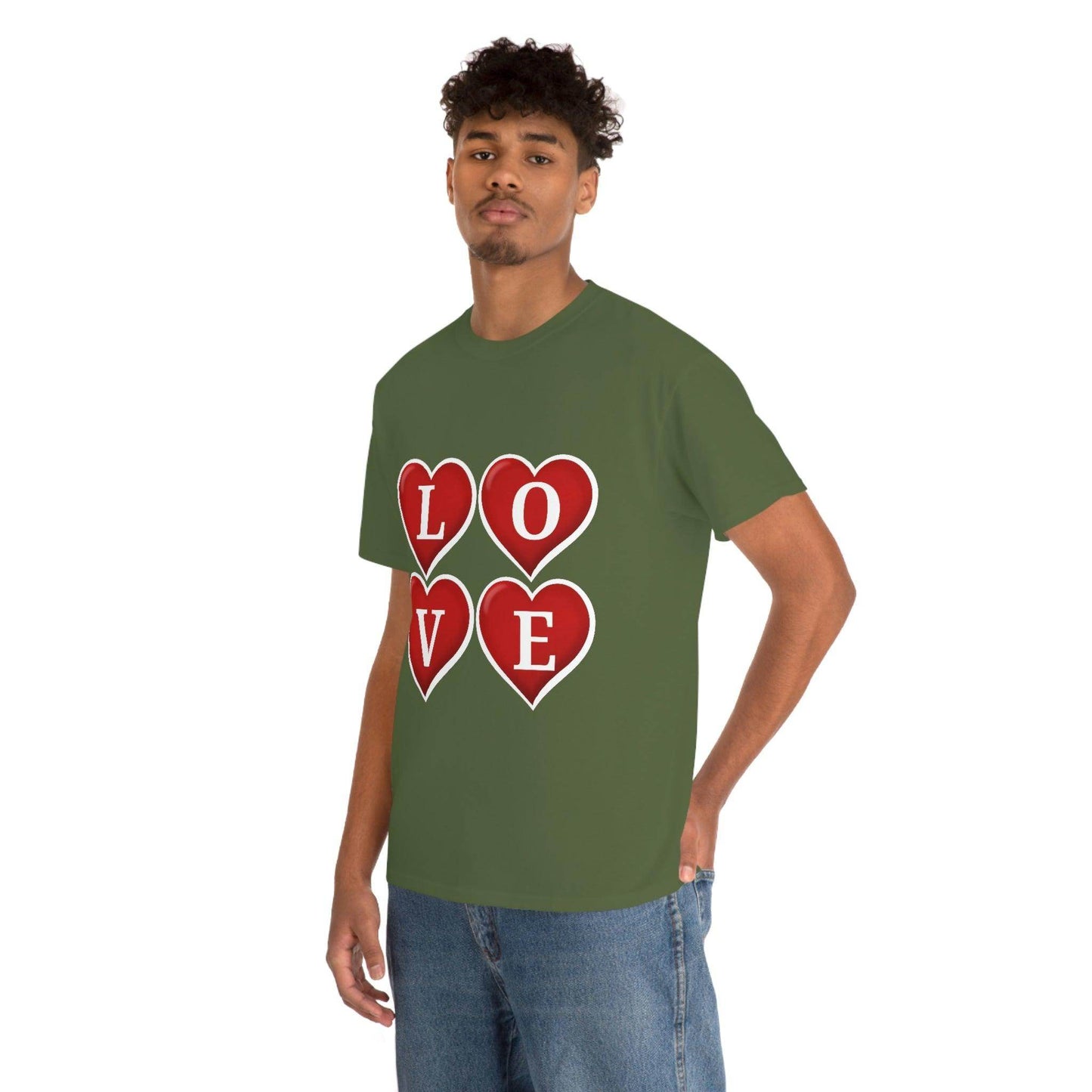 white 4hearts love Tee - Giftsmojo
