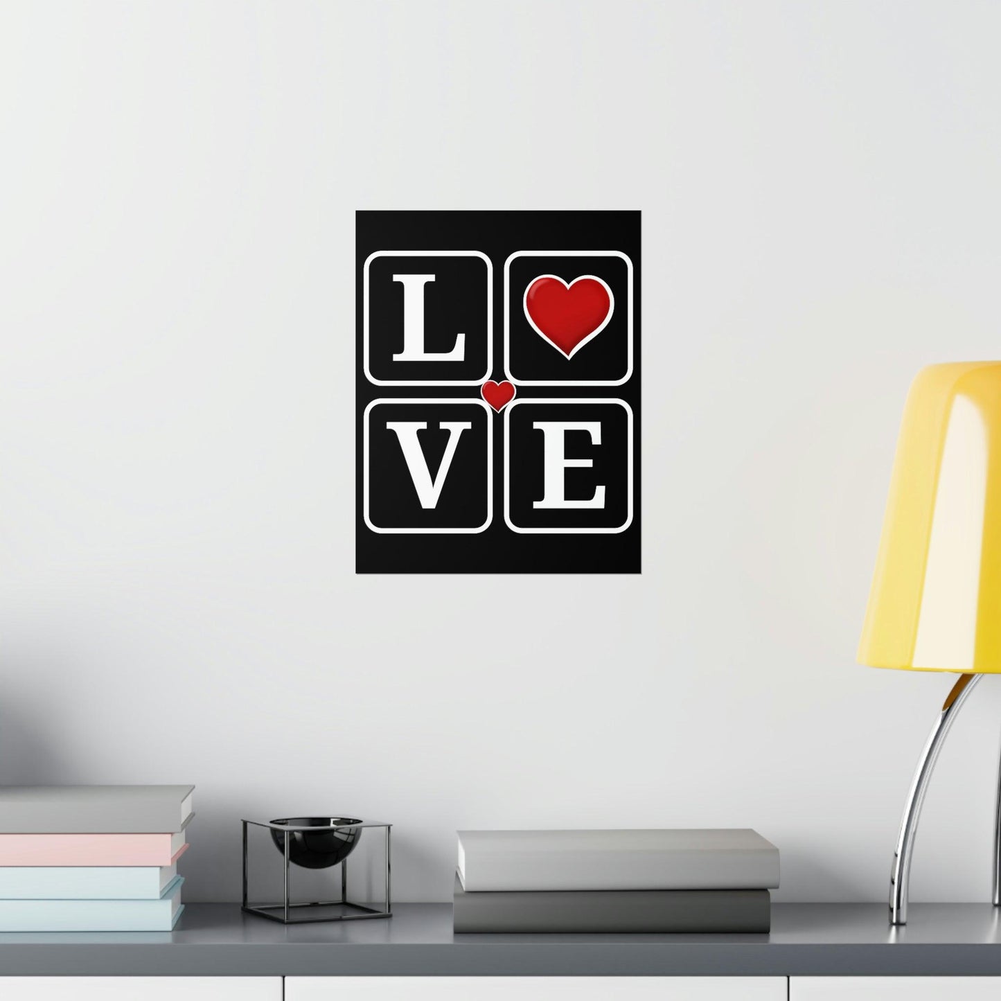 Love Square with Heart Premium Matte Vertical Posters - Giftsmojo
