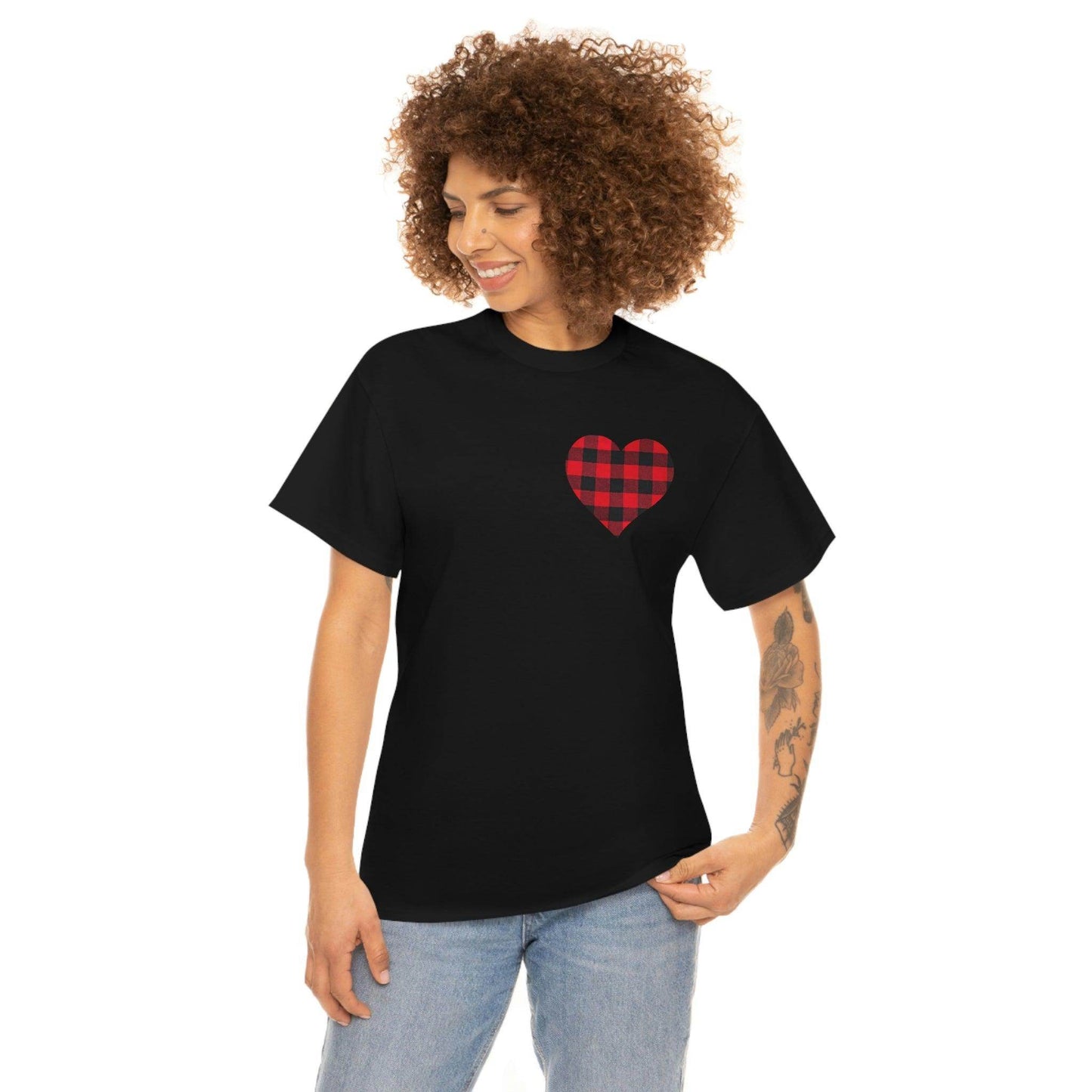 Plaid Heart T-Shirt - Giftsmojo
