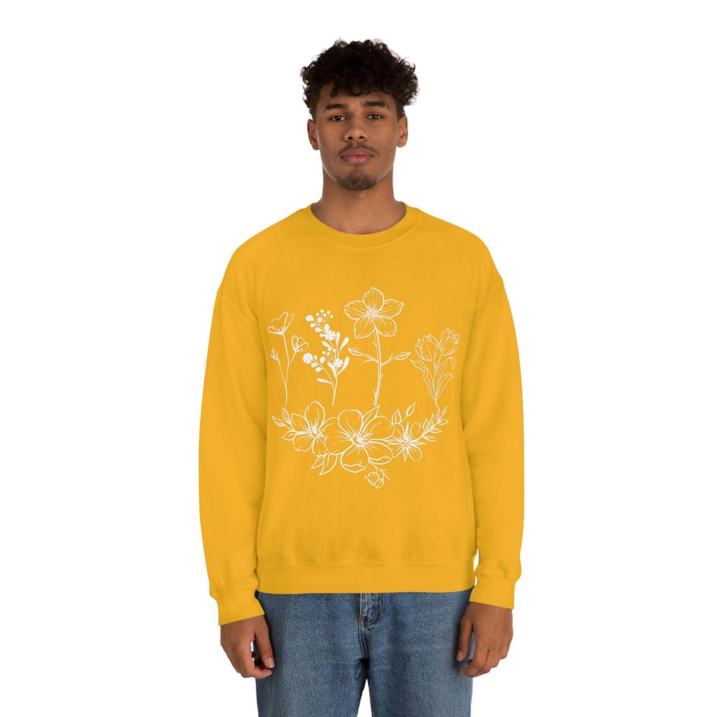 Flower sweatshirt, Vintage Flower Shirt, Vintage Botanical Shirt, plant sweatshirt, - Giftsmojo